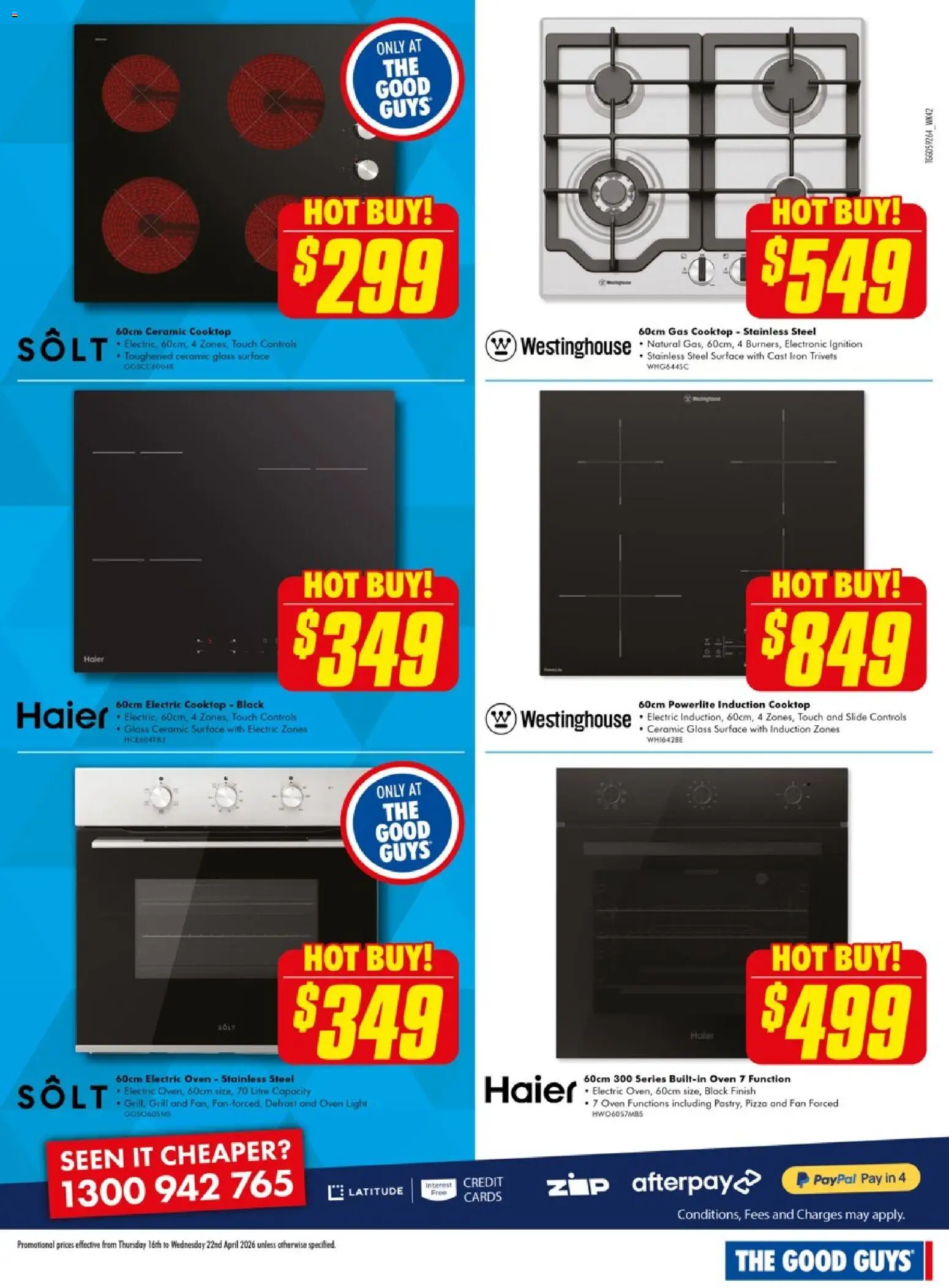 The Good Guys catalogue - valid from 15.04.2026 | Page: 12 | Products: Light, Oven, Grill, Iron
