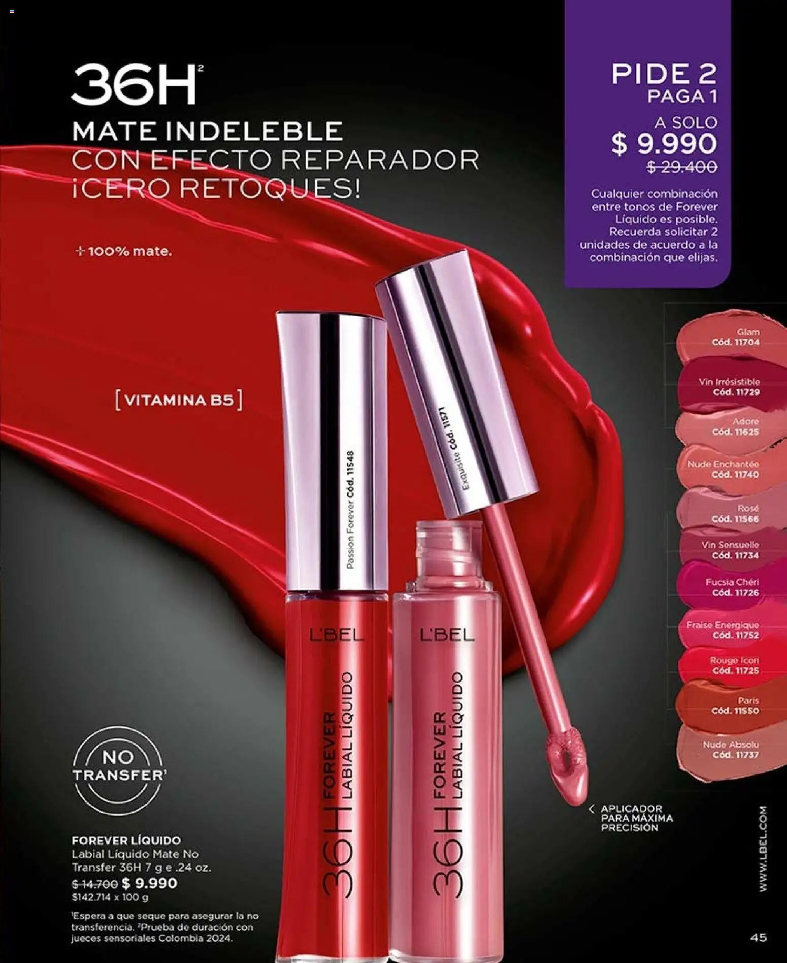Catálogo L'Bel Campaña 13 │ válido desde el 26.07.2026 | Página: 45 | Productos: Mate, Labial