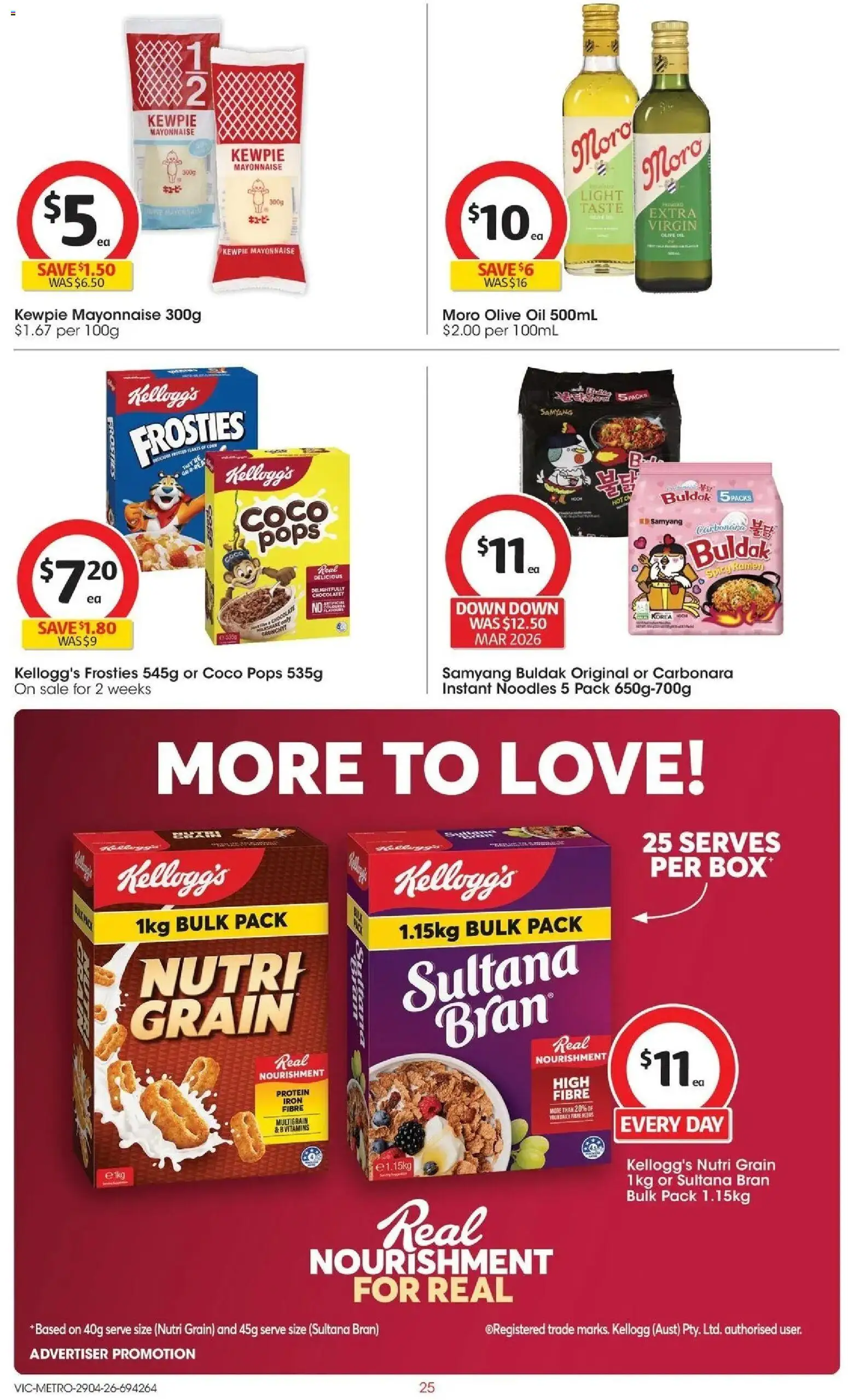 Coles catalogue - valid from 28.04.2026 | Page: 25 | Products: Oil, Noodles, Olive oil, Mayonnaise