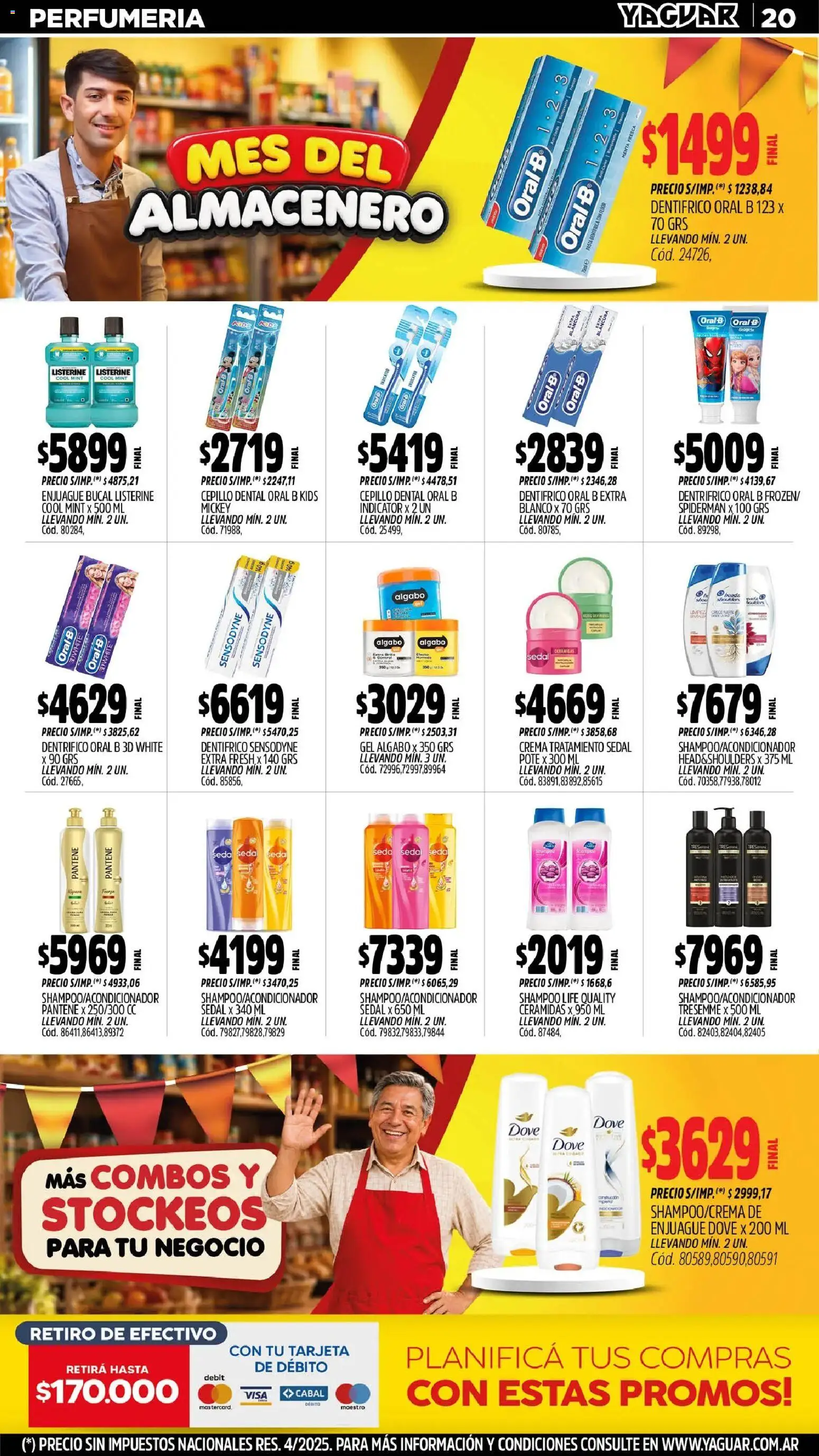 Yaguar catálogo │ válido desde el 31/08/2026 | Página: 20 | Productos: Listerine, Cepillo, Shampoo, Enjuague bucal