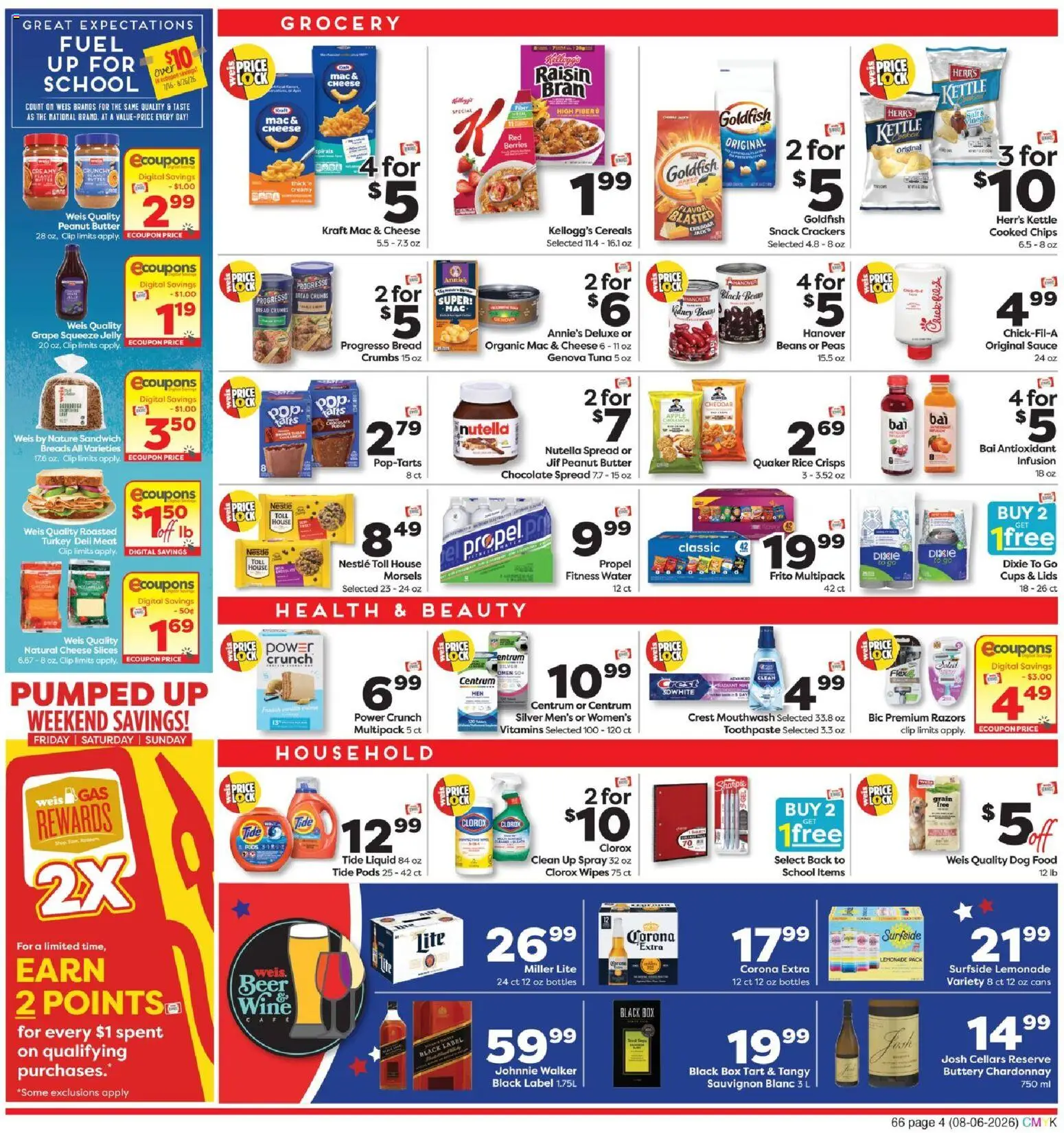Weis Weekly Circular - NJ - valid from 08/06/2026 | Page: 4 | Products: Cheese, Bread, Wine, Sauce