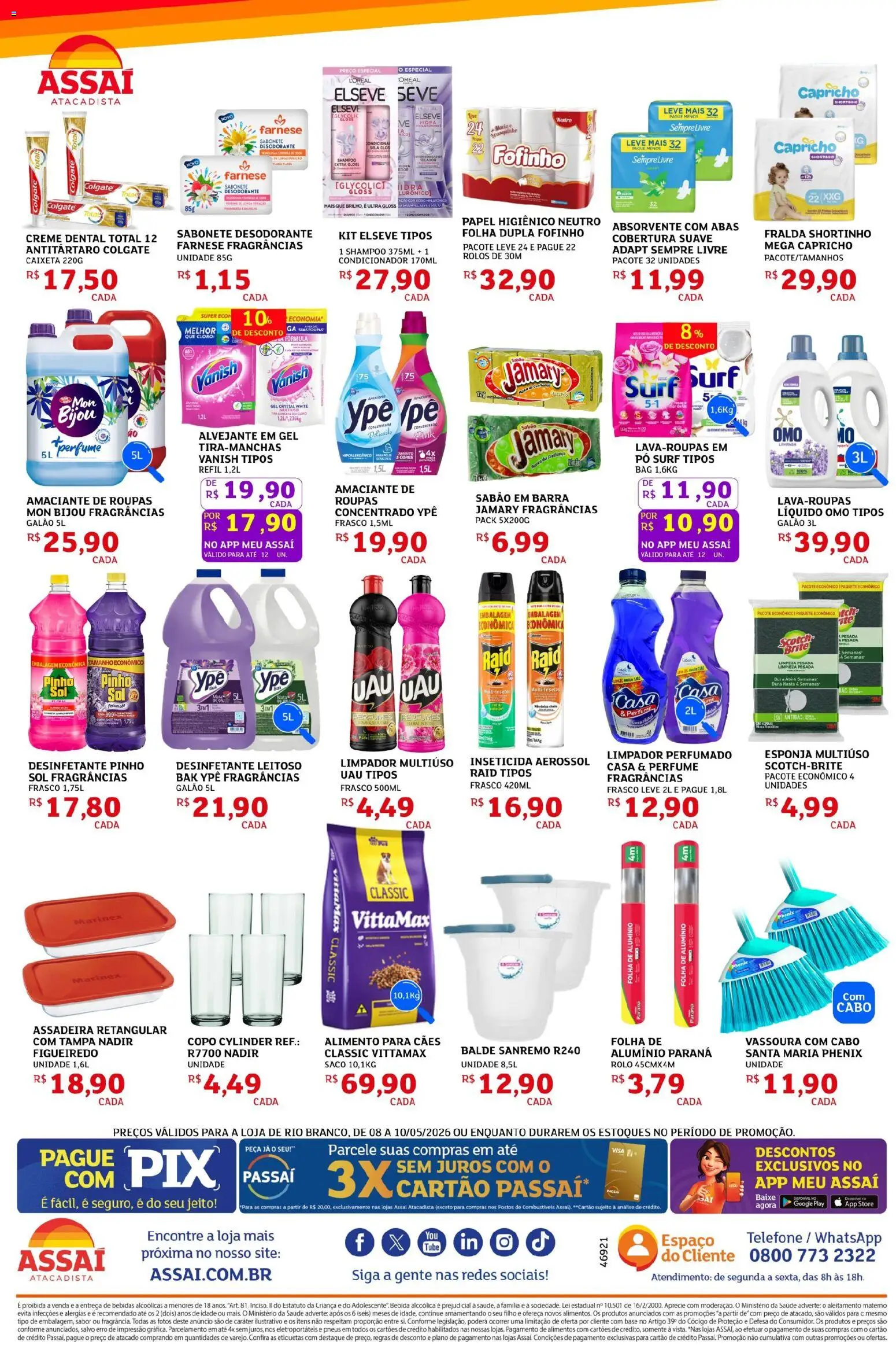 Assaí Atacadista Folheto - válido de 08.05.2026 | Página: 4 | Produtos: Shampoo, Sabão, Perfumes, Papel higiênico