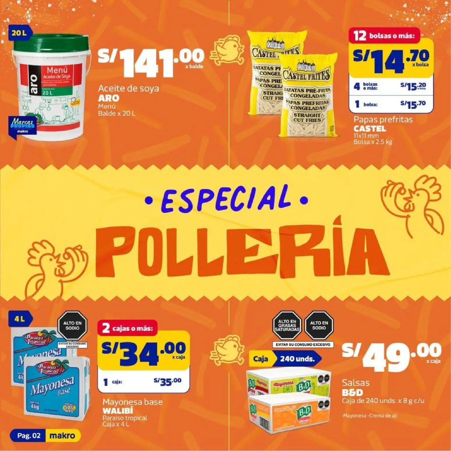 Catálogo Makro válido desde 24/09/2026 | Página: 2 | Productos: Mayonesa, Caja, Papas, Bolsa