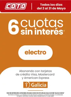 Vista previa Coto - Galicia Cuotas Mayo válido desde el 02.05.2026