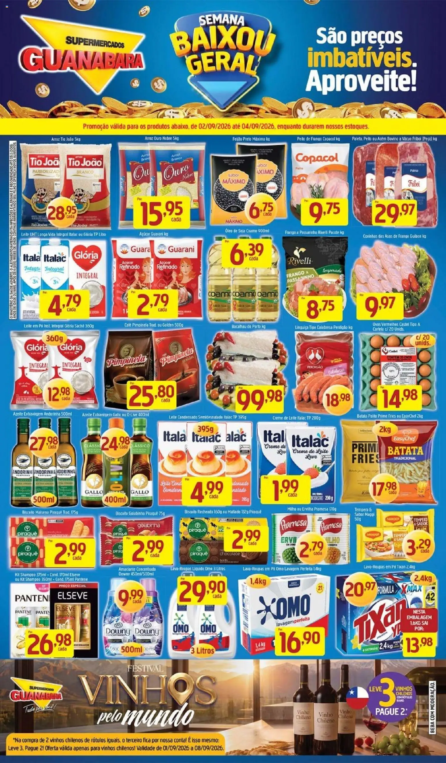 Supermercados Guanabara Folheto - válido de 02/09/2026 | Página: 1 | Produtos: Shampoo, Amaciante, Peito de frango, Asas de frango