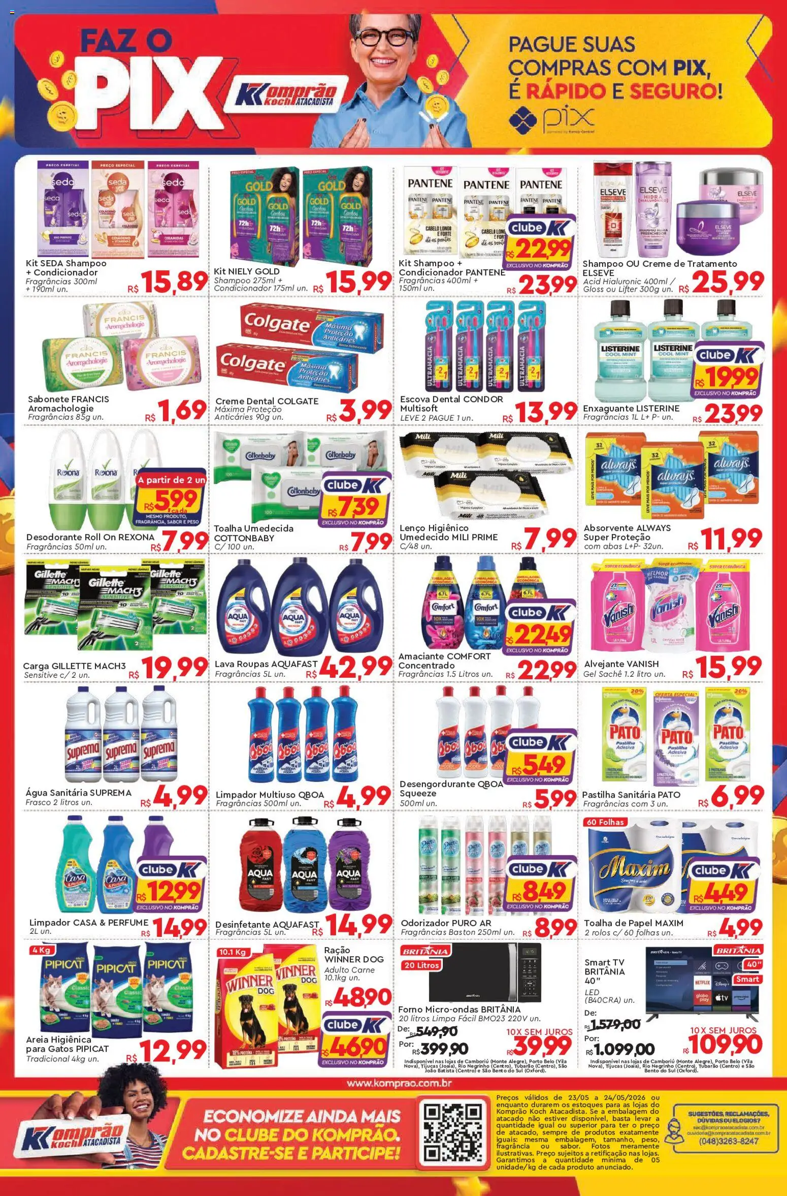 Komprao Atacadista Folheto - válido de 23.05.2026 | Página: 4 | Produtos: Escova, Carne, Sabonete, Desinfetante