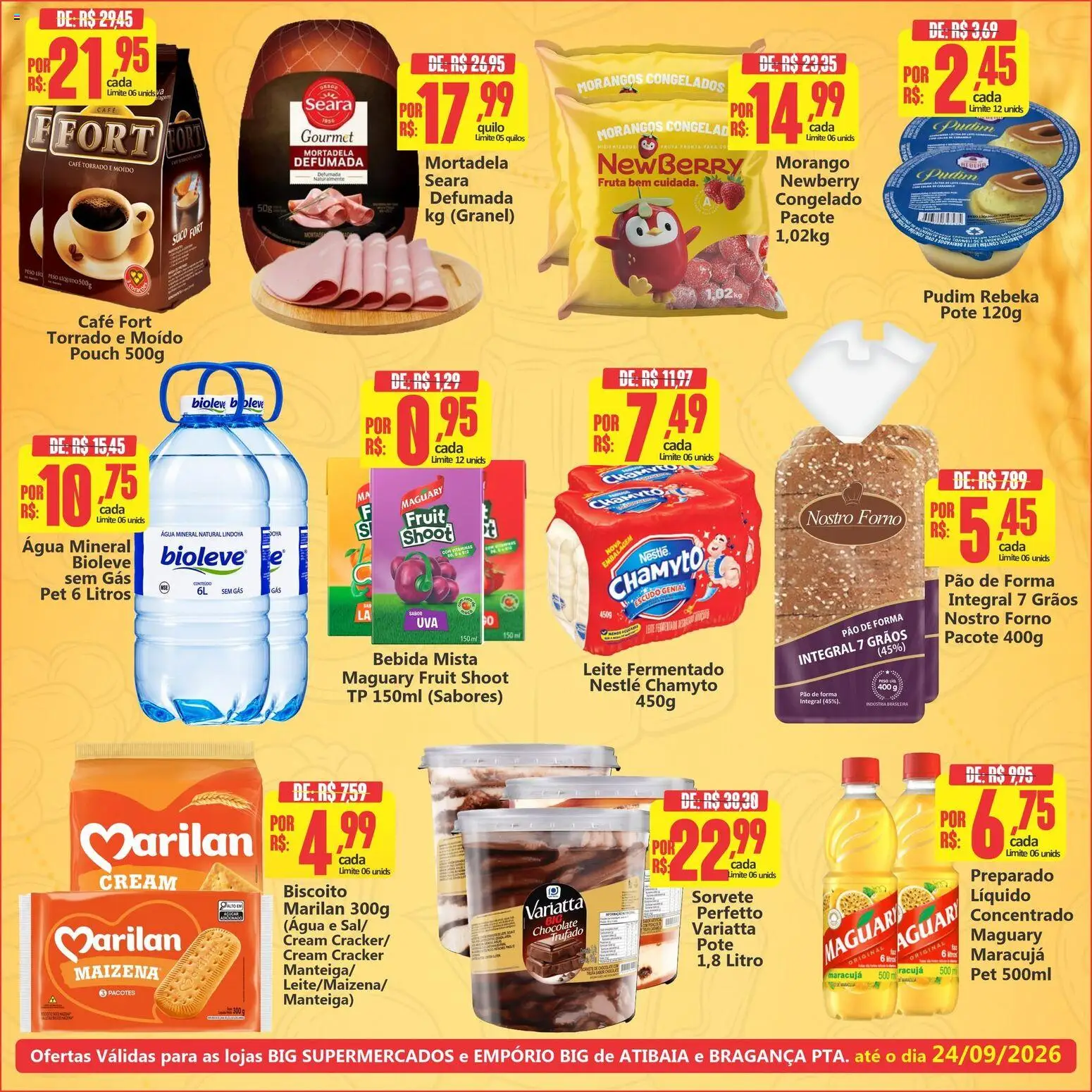 Big Supermercados Folheto - válido de 15/09/2026 | Página: 2 | Produtos: Manteiga, Morangos, Bebida, Leite fermentado