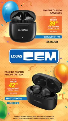 Lojas Cem - Ofertas atuais - Pré-Visualização do folheto da loja Lojas Cem, válido de 01/07/2026 | Página: 48 | Produtos: Carne, Fone de ouvido