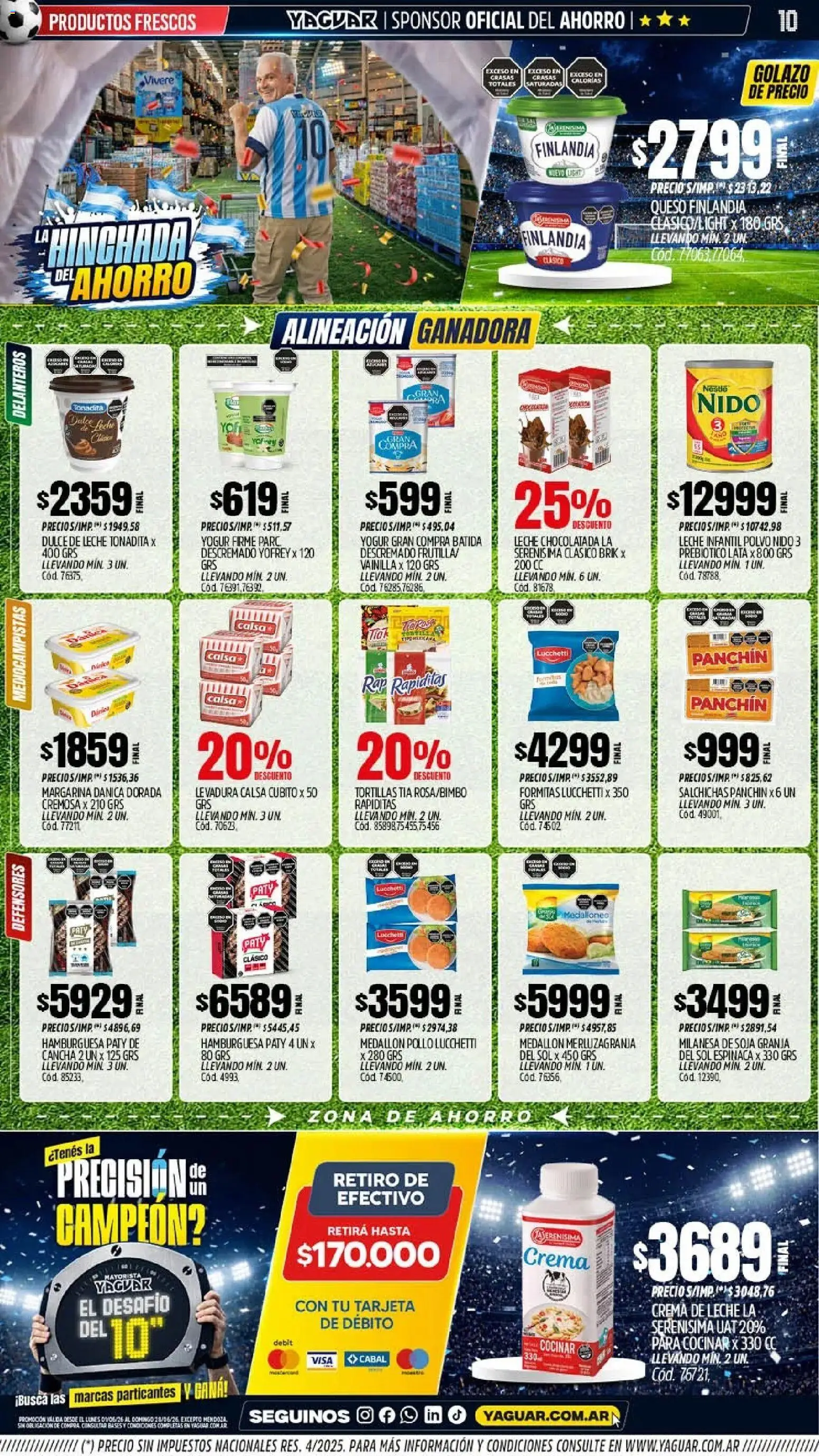Yaguar - Oferta Semanal Chaco │ válido desde el 01.06.2026 | Página: 9 | Productos: Milanesa, Crema de leche, Leche, Crema