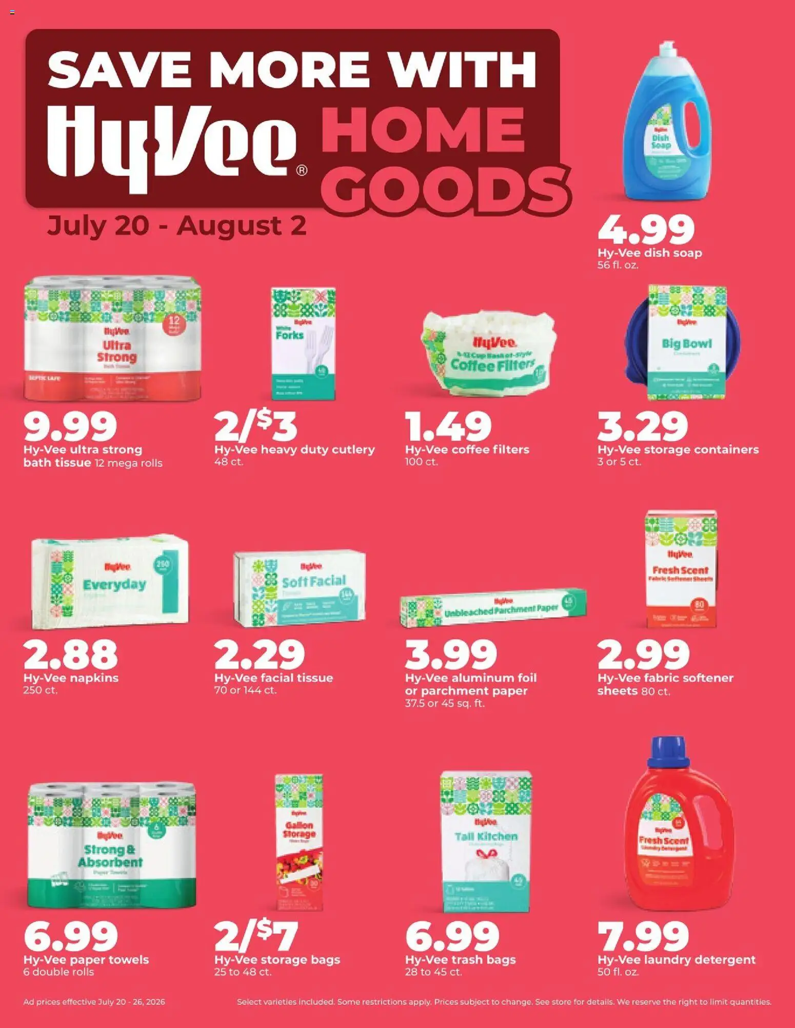 HyVee Weekly Ad - valid from 07/20/2026 | Page: 21 | Products: Bath, Coffee, Soap, Detergent
