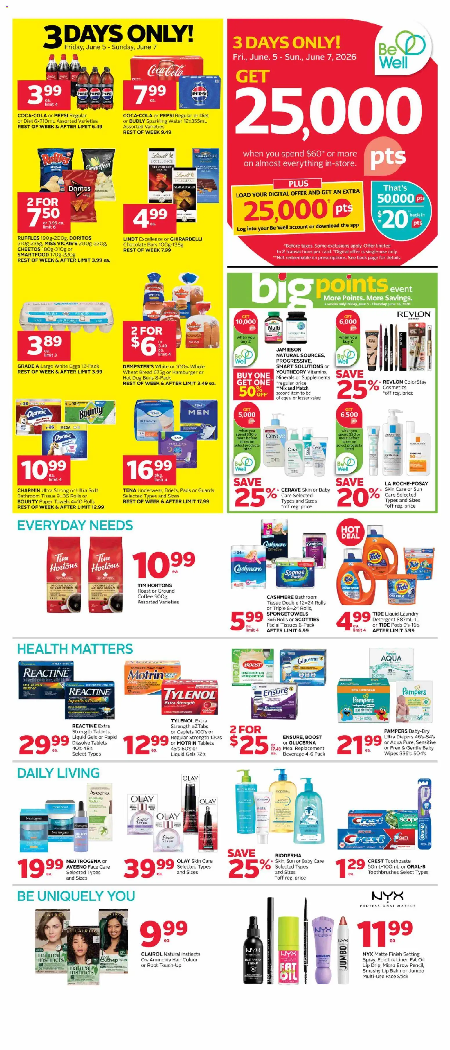 Rexall flyer valid from 05.06.2026 | Page: 2 | Products: Toothpaste, Detergent, Eggs, Bread