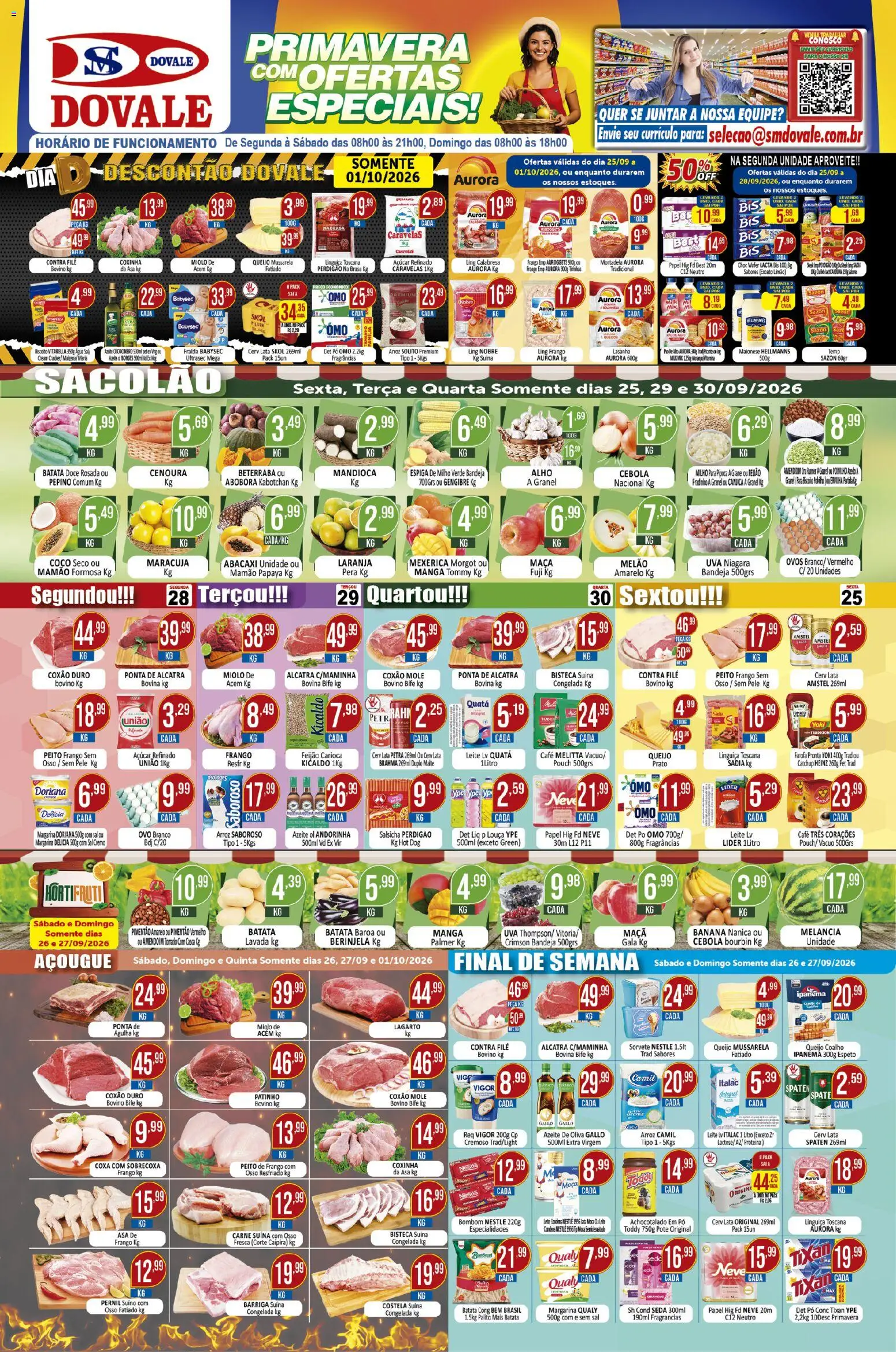 Dovale Folheto - válido de 25/09/2026 | Página: 1 | Produtos: Barriga suína, Arroz, Abacaxi, Pipoca