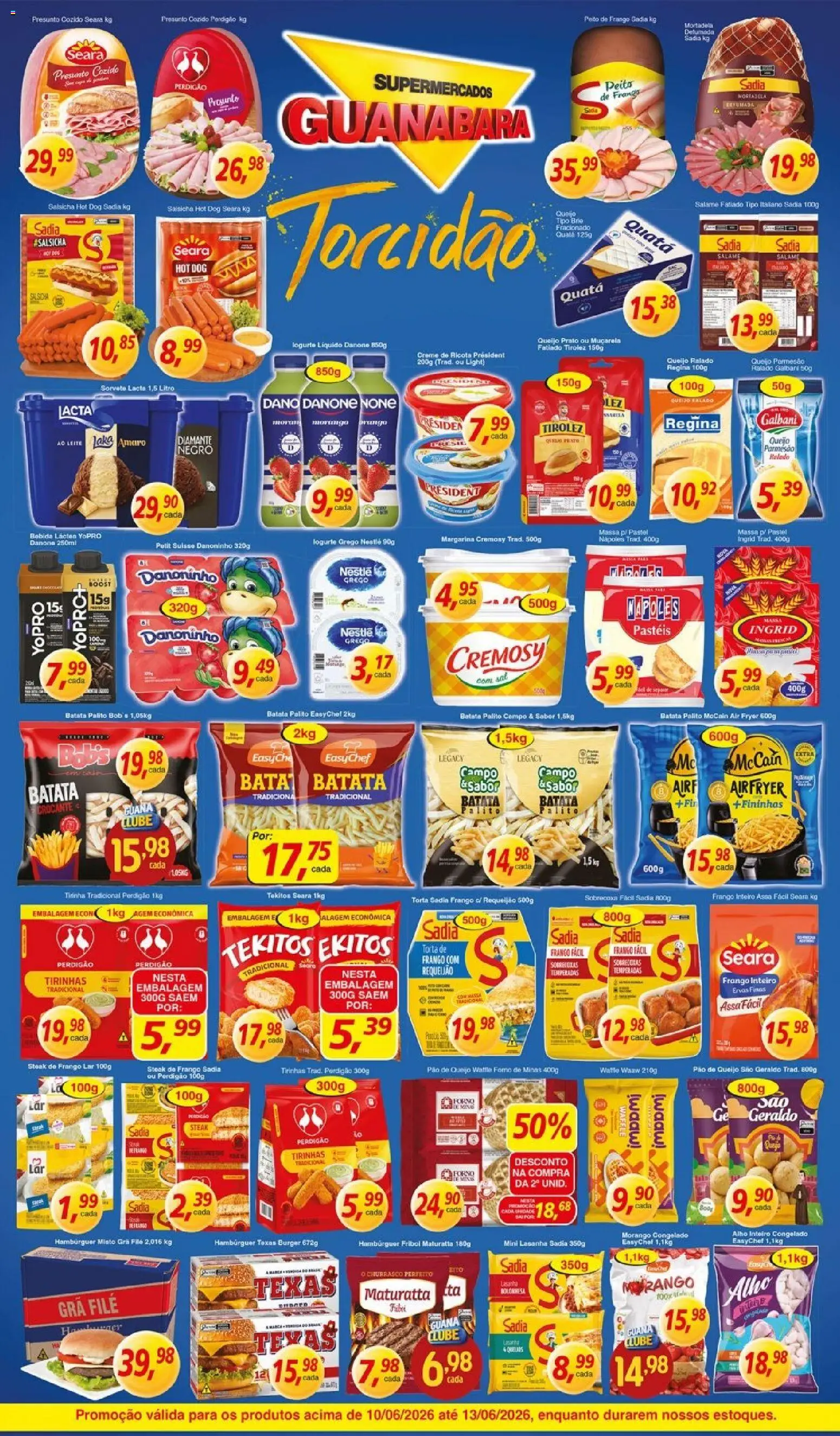 Supermercados Guanabara Folheto - válido de 10.06.2026 | Página: 8 | Produtos: Pão, Parmesão, Creme, Pão de queijo