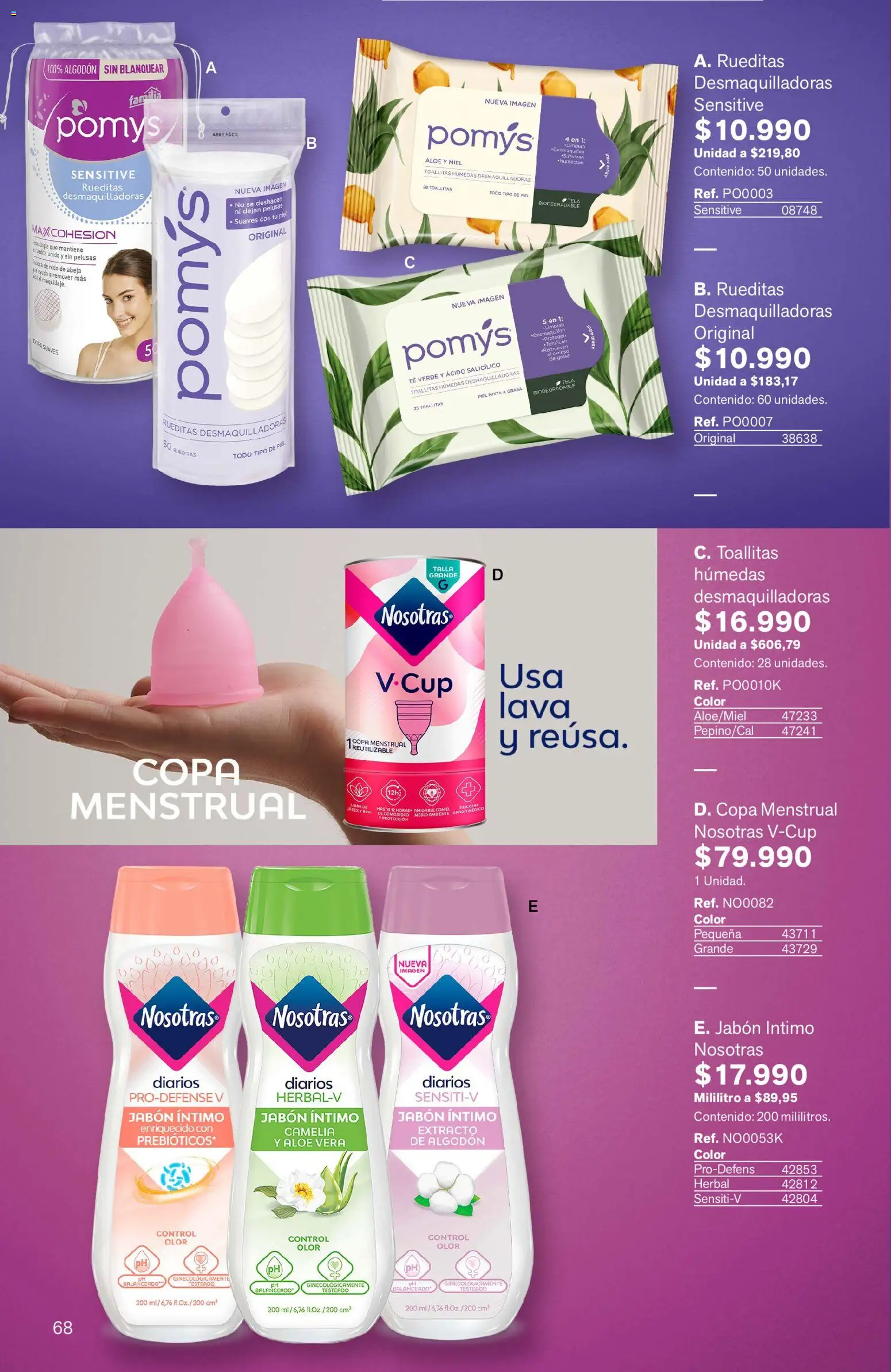 Leonisa revista - valida desde el 15.05.2026 | Página: 68 | Productos: Té, Algodón, Copa menstrual, Loción tonificante
