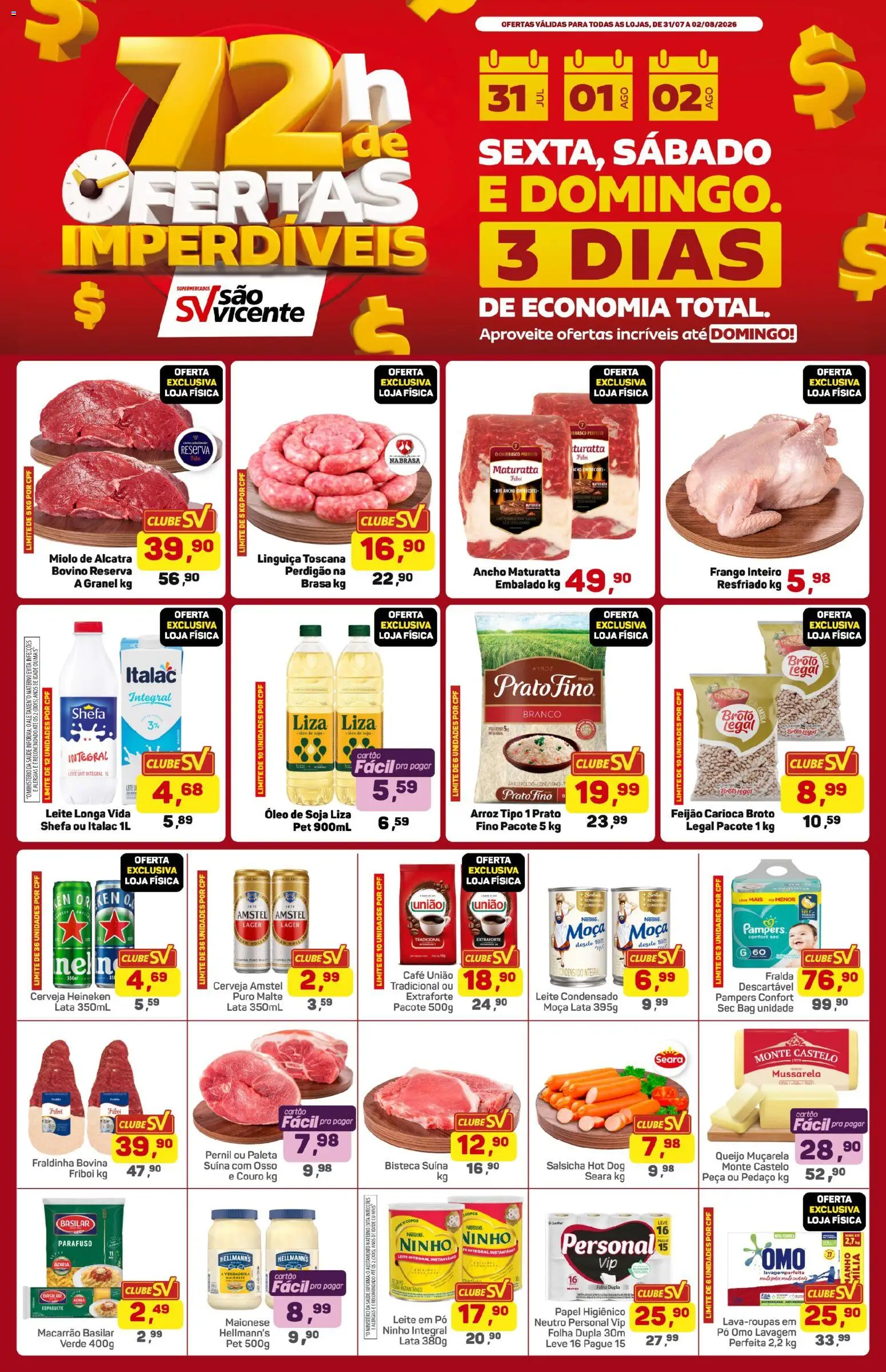 Supermercados São Vicente Folheto - válido de 31/07/2026 | Página: 1