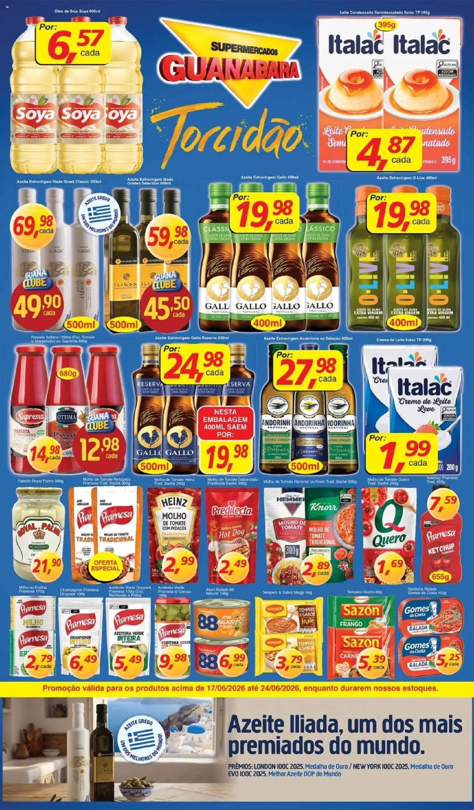 Supermercados Guanabara Folheto - válido de 17.06.2026 | Página: 3 | Produtos: Carne, Knorr, Creme de leite, Soja