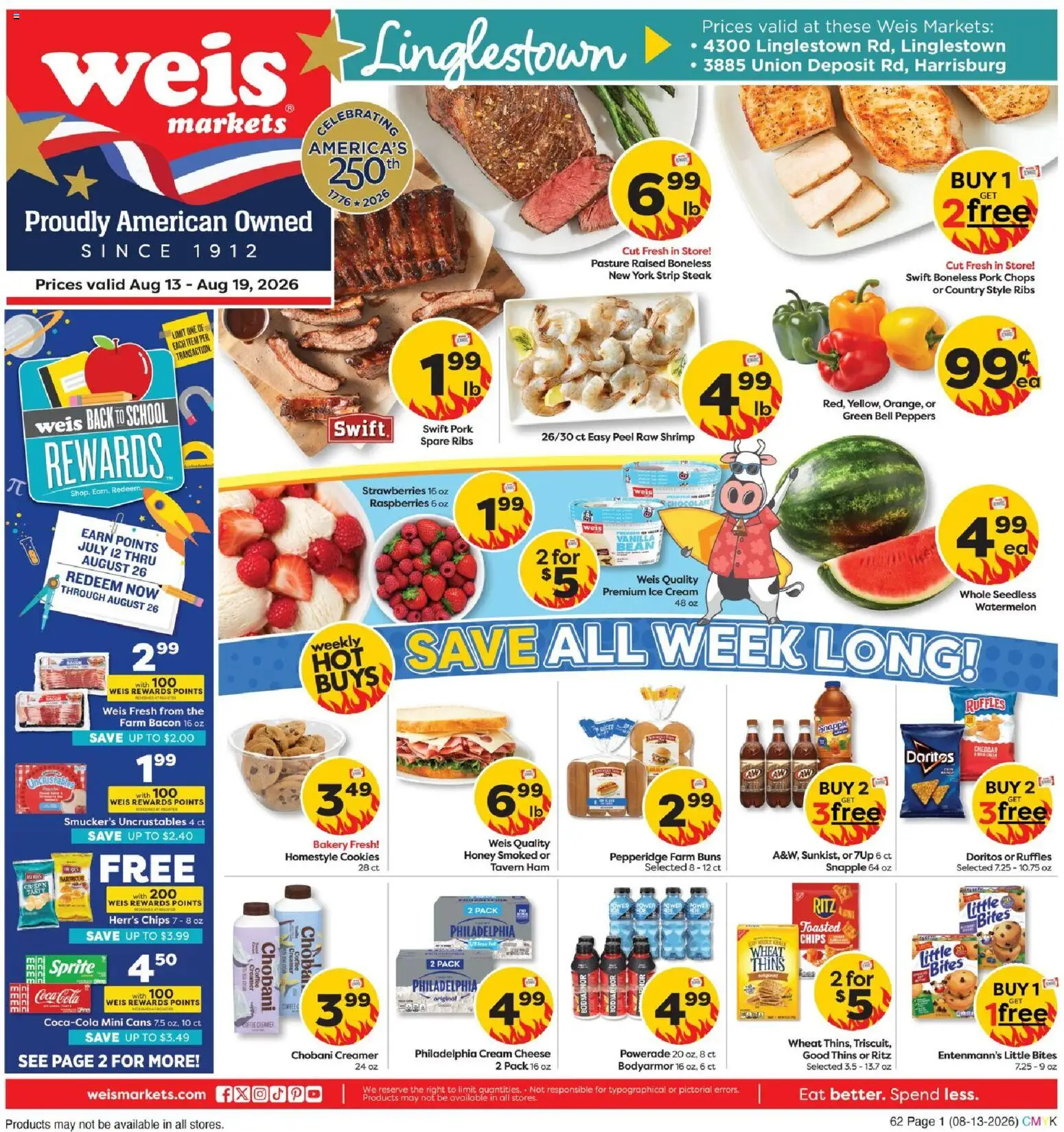 Weis Weekly Circular - PA - valid from 08/13/2026 | Page: 4 | Products: Coffee, Cookies, Sprite, Vanilla