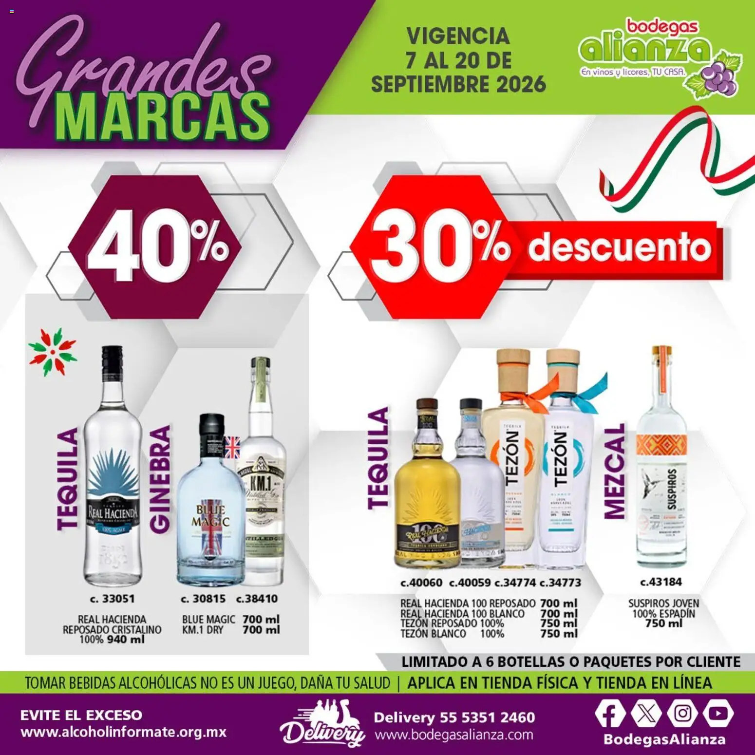Nuevas ofertas de Bodegas Alianza válidas en toda la República Mexicana desde el 07/09/2026. ¡Encuentra las mejores ofertas en Bodegas Alianza catálogo Grandes Marcas! | Página: 2 | Productos: Ginebra, Tequila, Bebidas