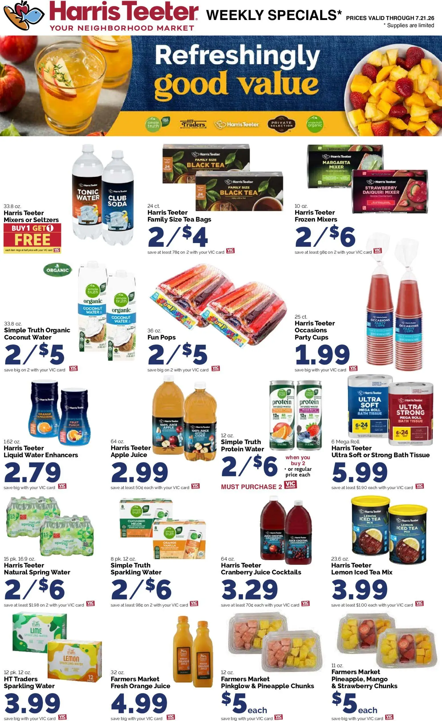 Harris Teeter Weekly Ad - valid from 07/15/2026 | Page: 12 | Products: Tea, Water, Mango, Lime