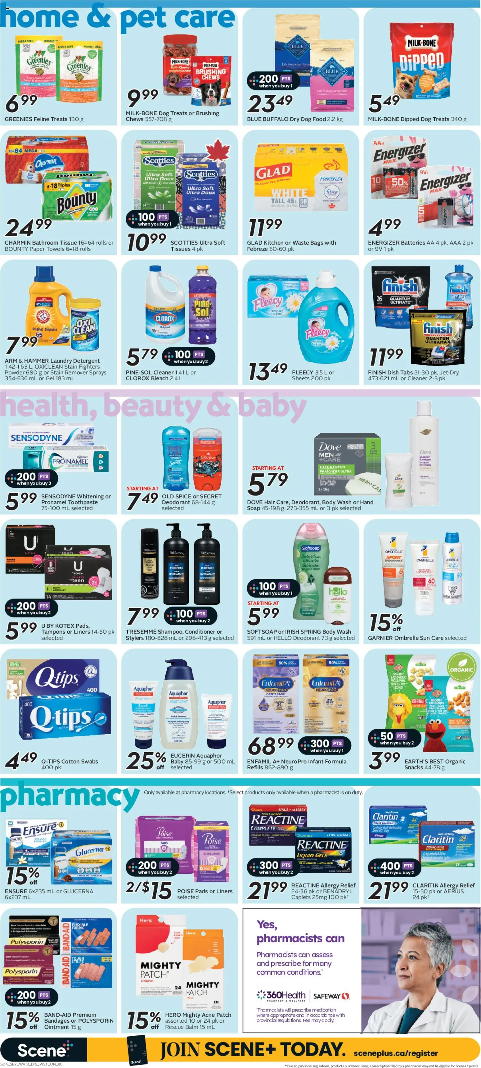 Safeway flyer valid from Jul 23, 2026 | Page: 12 | Products: Tampons, Toothpaste, Cotton swabs, Food