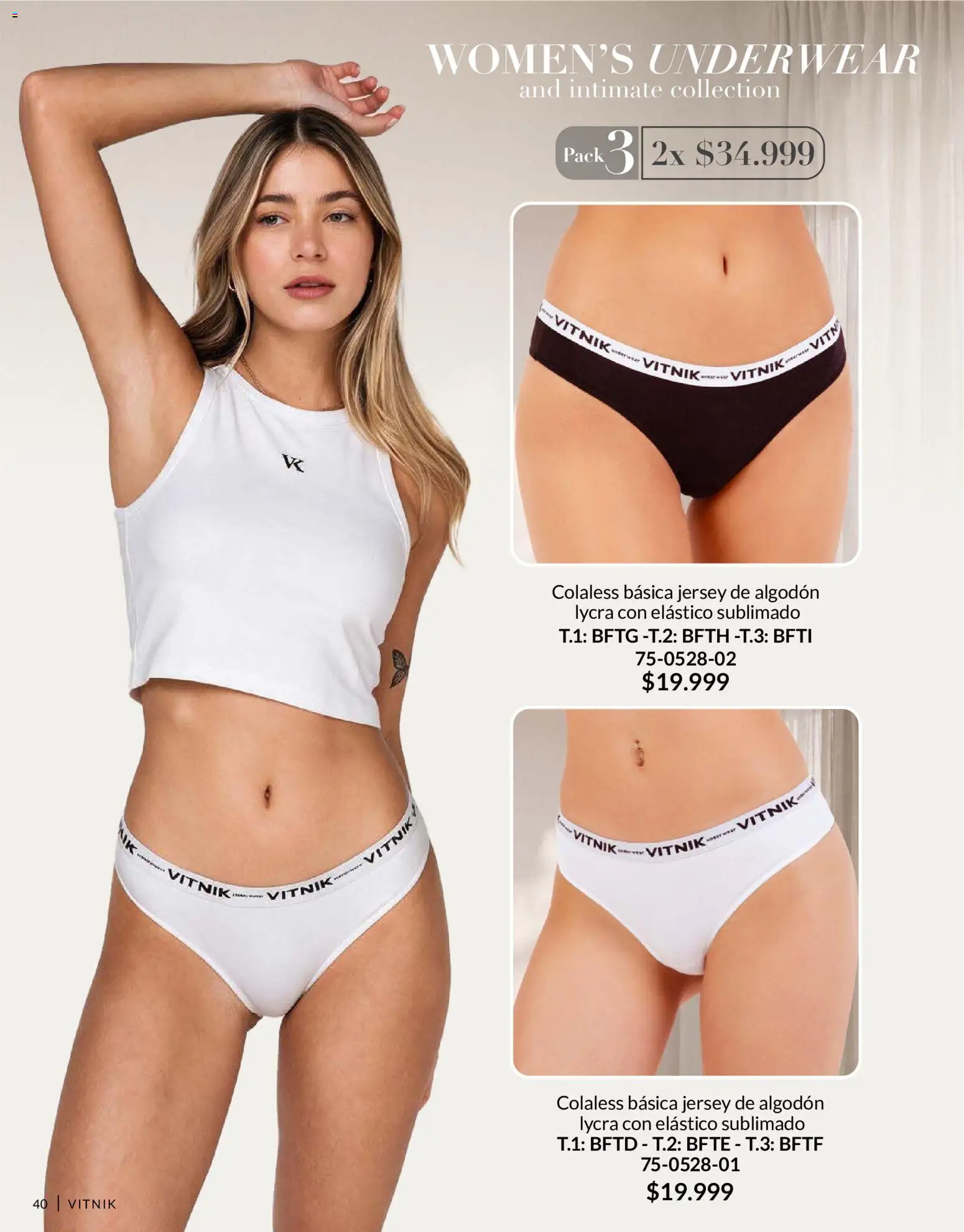 Vitnik - Underwear & Complements │ válido desde el 01/09/2026 | Página: 40 | Productos: Algodón