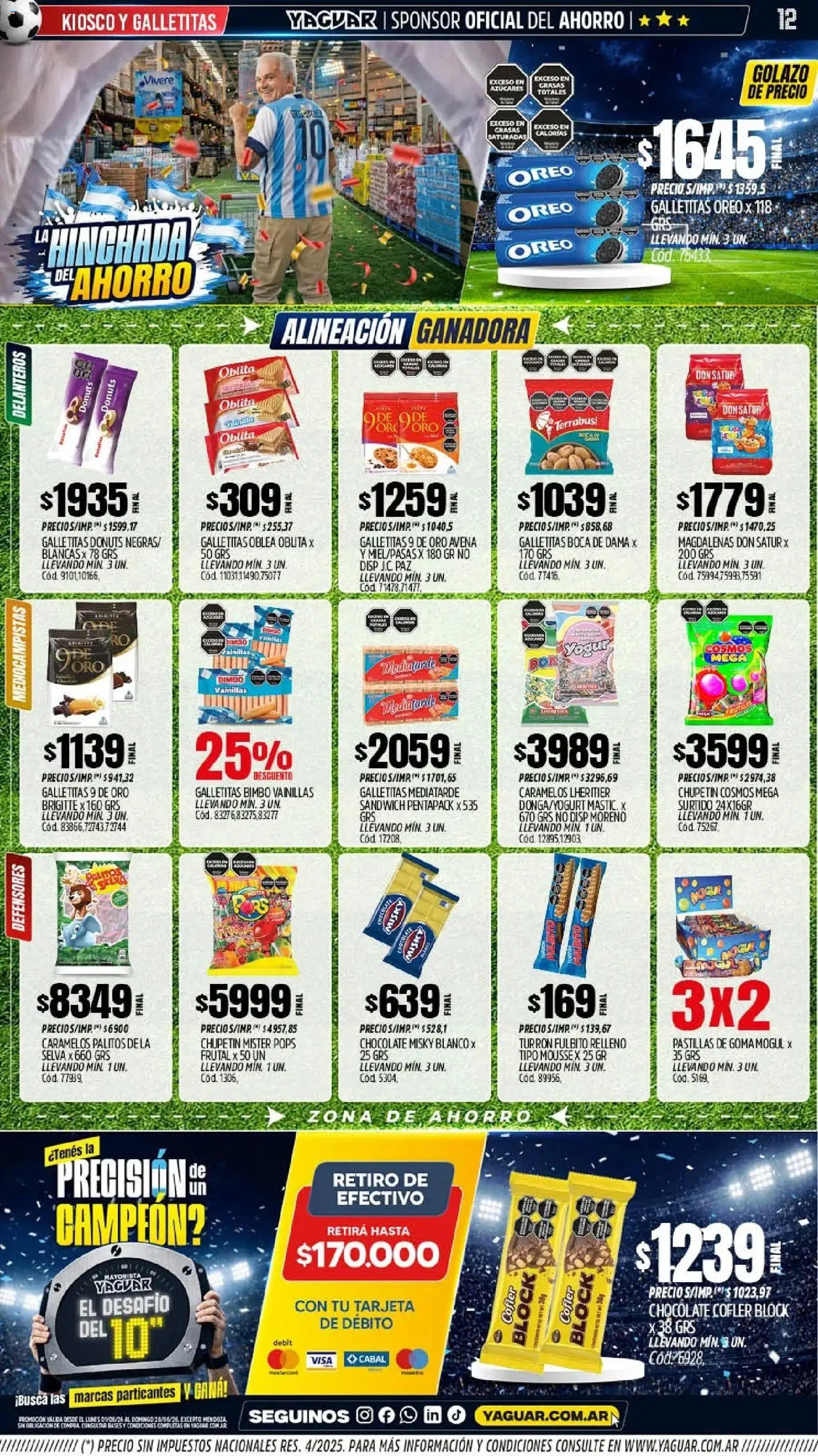 Yaguar - Oferta Semanal Mendoza │ válido desde el 01.06.2026 | Página: 11 | Productos: Galletitas, Avena, Mousse, Turrón
