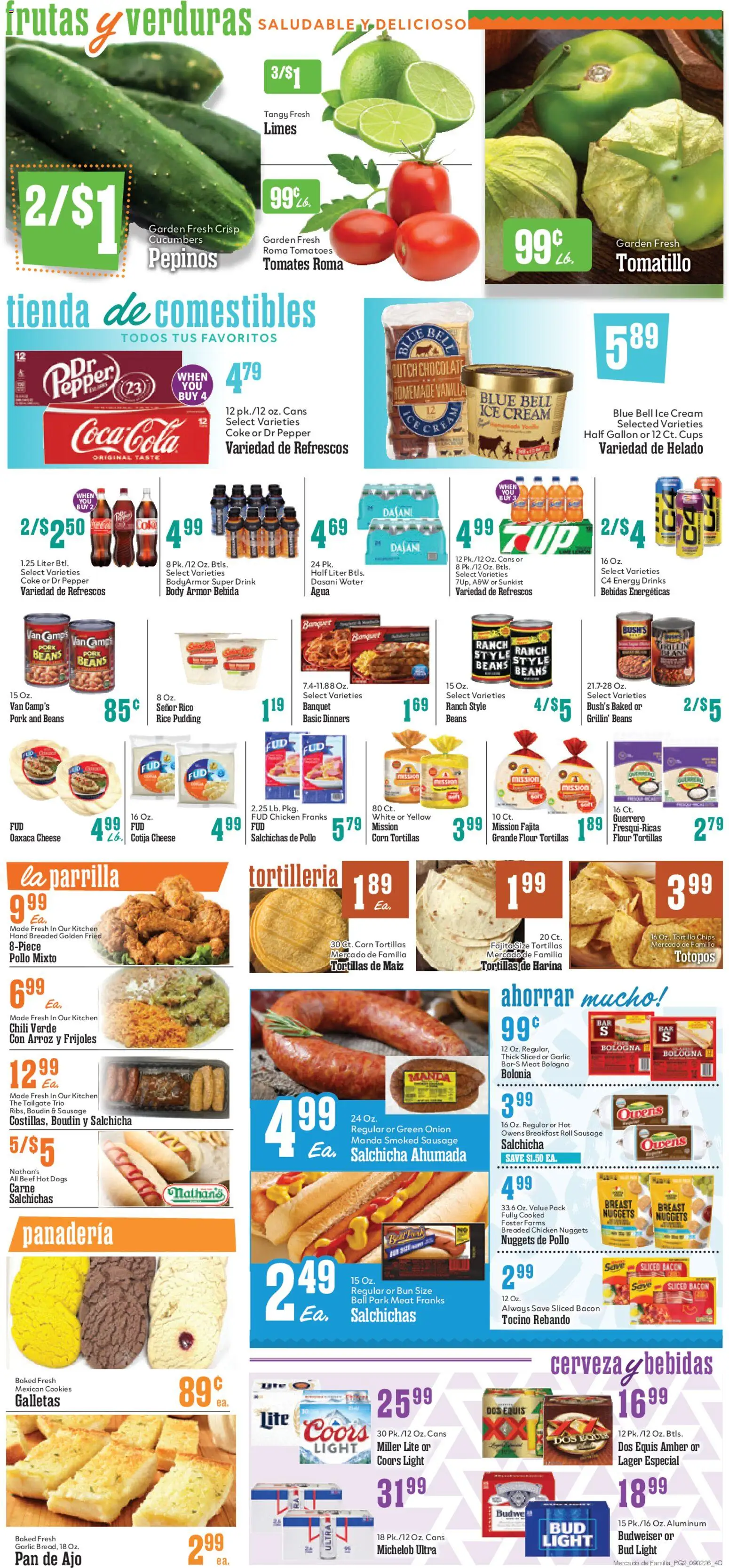 Market Basket Mercado de Familia Weekly Ad - valid from 09/02/2026 | Page: 2 | Products: Meat, Rice, Ice cream, Hot Dogs