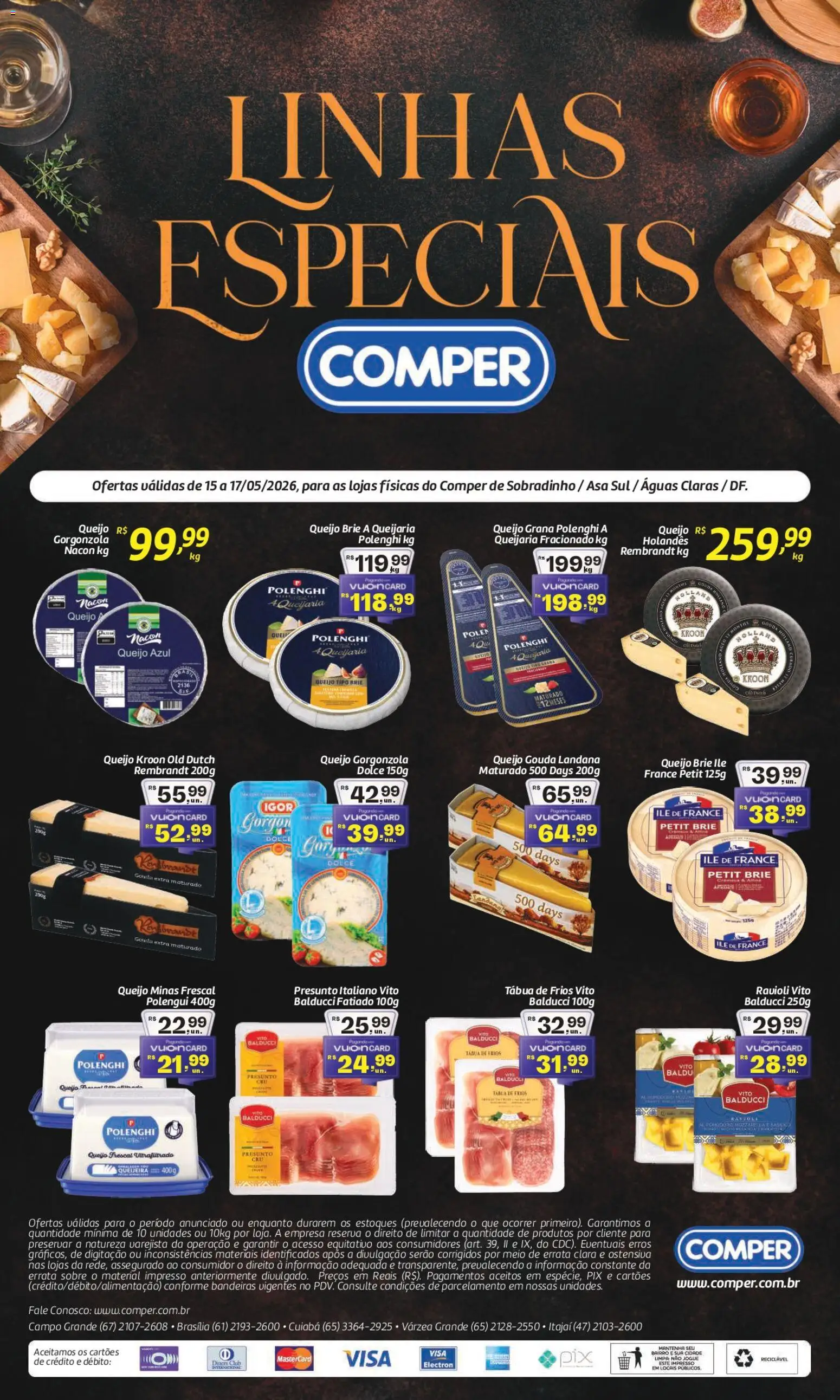 Comper Folheto - válido de 15.05.2026 | Página: 1 | Produtos: Queijo, Presunto, Brie, Tábua