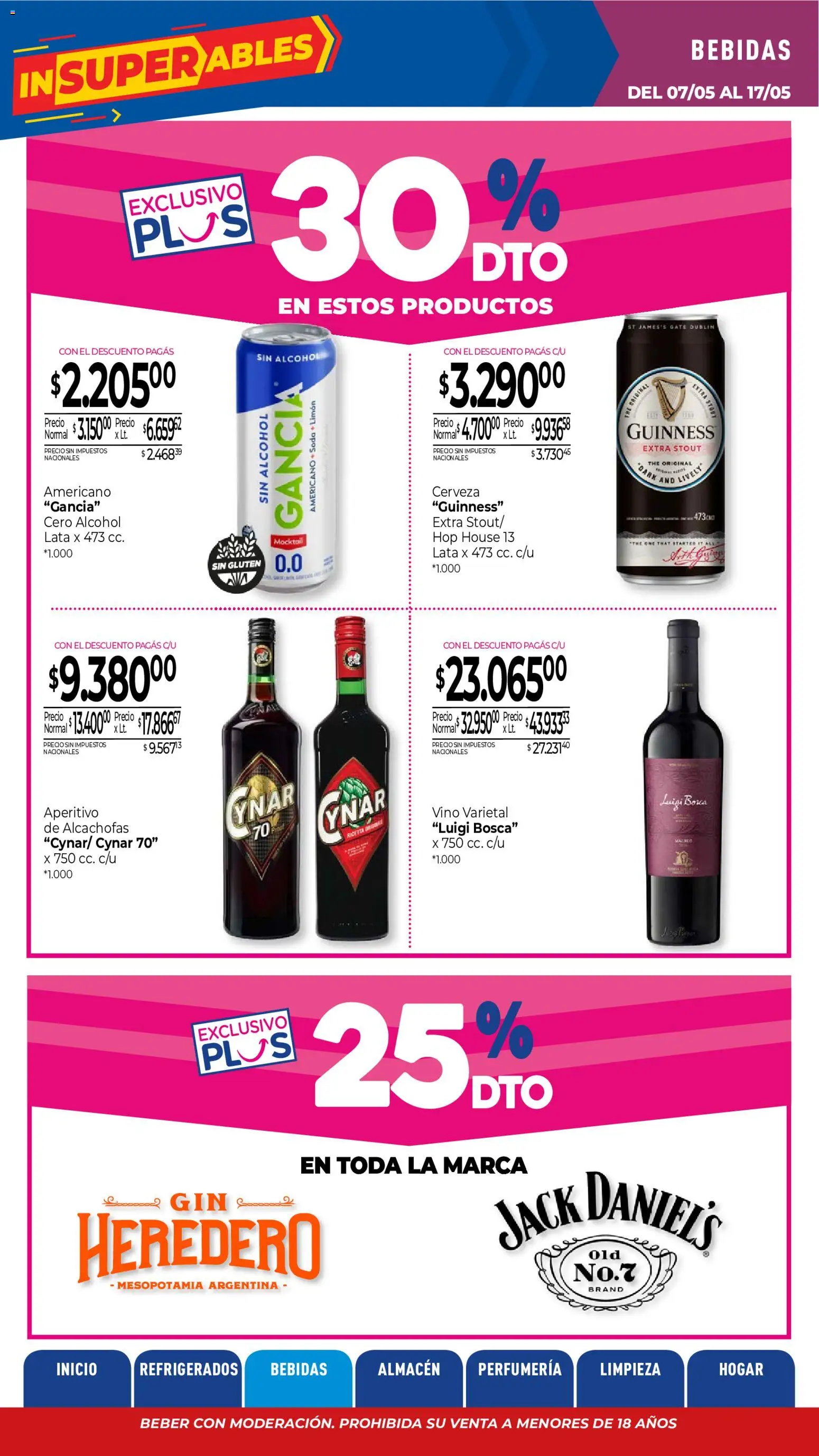 La Anonima catálogo │ válido desde el 07.05.2026 | Página: 11 | Productos: Gin, Limón, Vino, Cerveza