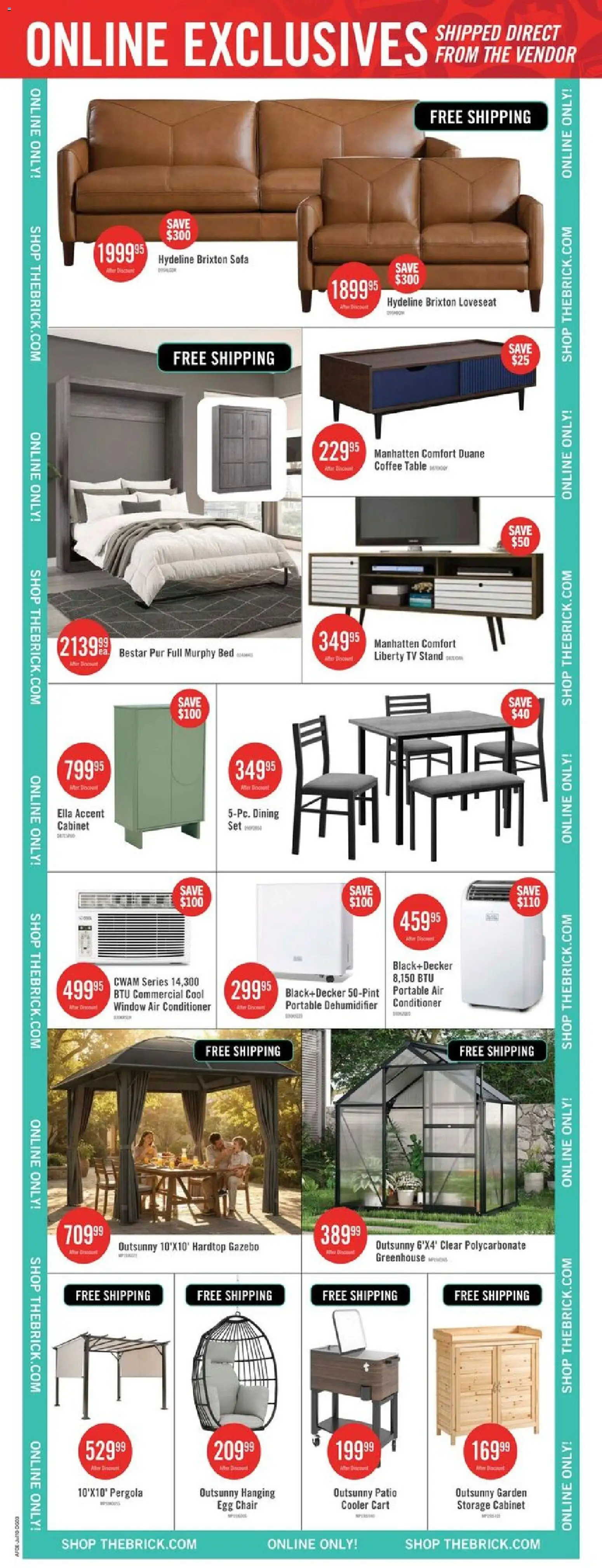 The Brick flyer valid from Jul 9, 2026 | Page: 18 | Products: Tv, Conditioner, Bed, Chair