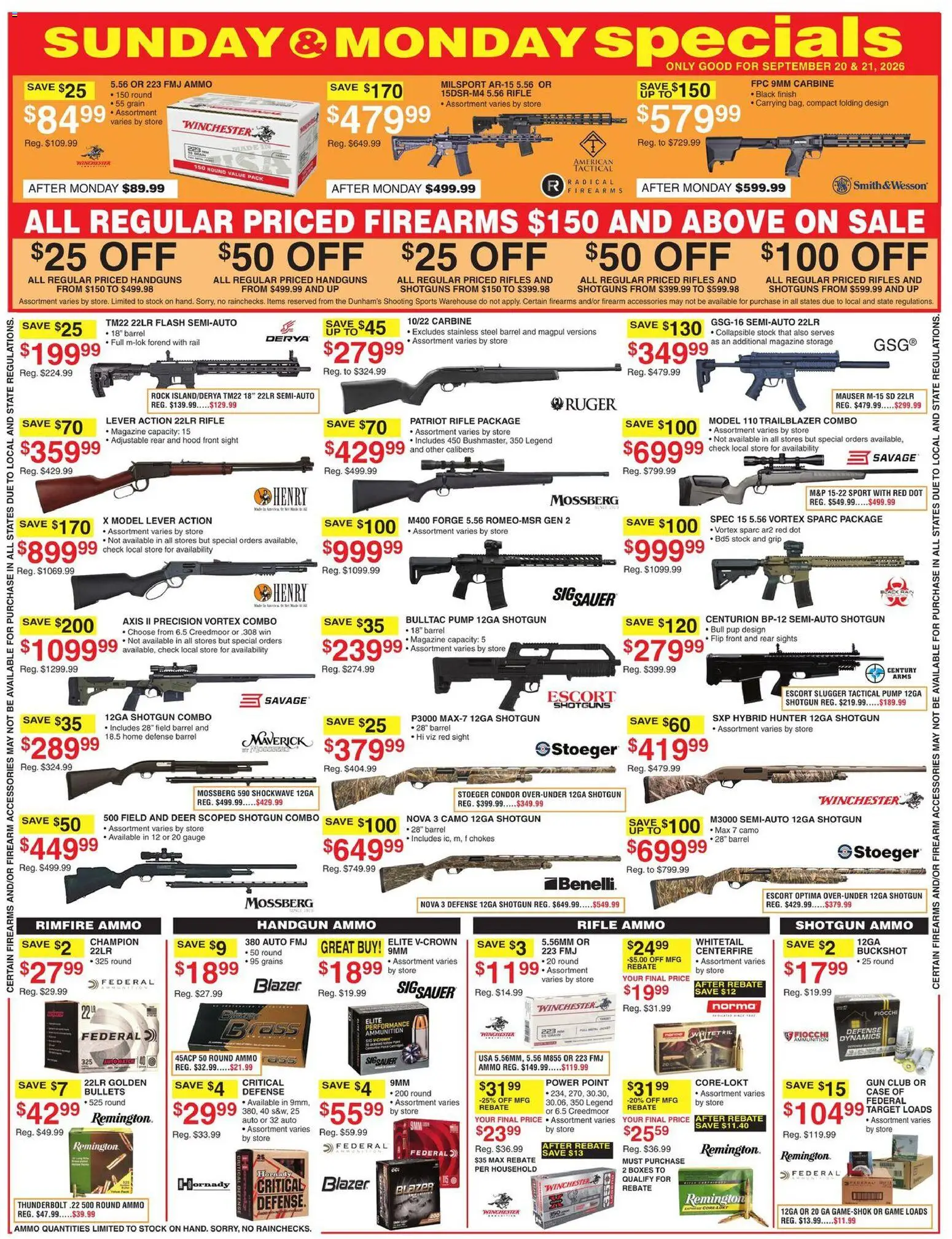 Dunham's Sports Weekly Ad - valid from 09/19/2026 | Page: 3 | Products: Pump, Shotgun, Case, Gun