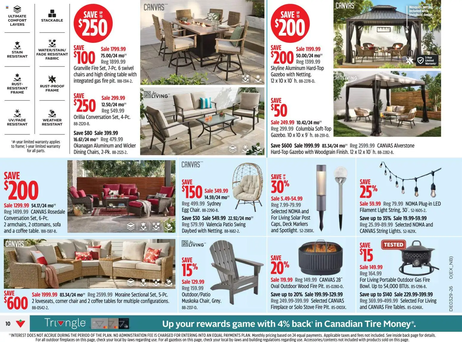 Canadian Tire flyer valid from Jul 16, 2026 | Page: 10 | Products: Stove, Sofa, Table, Coffee