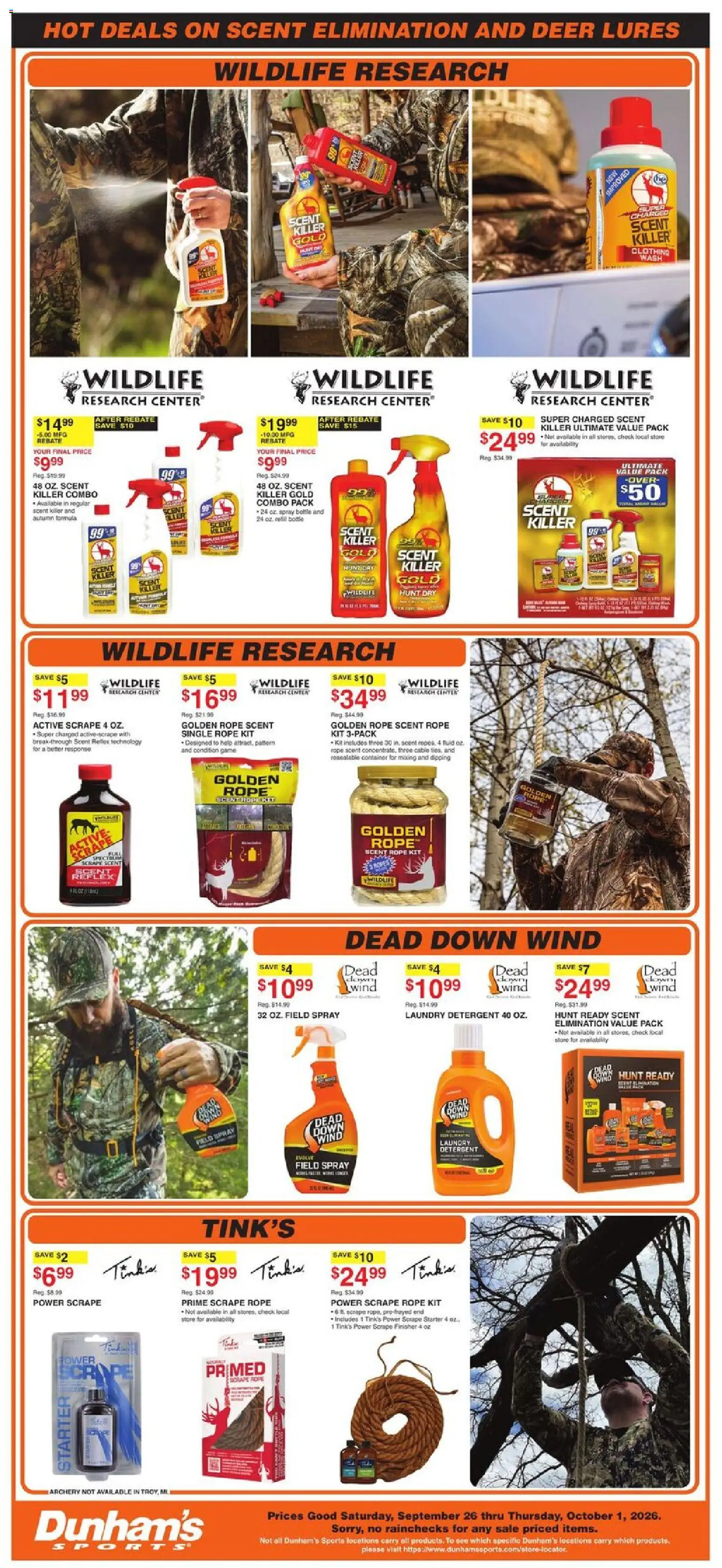 Dunham's Sports Weekly Ad - valid from 09/26/2026 | Page: 6 | Products: Laundry detergent, Cable, Game, Archery