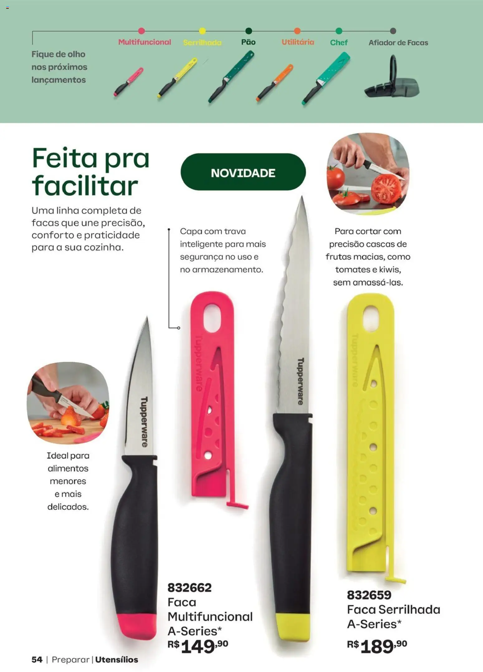 Tupperware Folheto - válido de 01.07.2026 | Página: 54 | Produtos: Multifuncional, Faca, Tomates