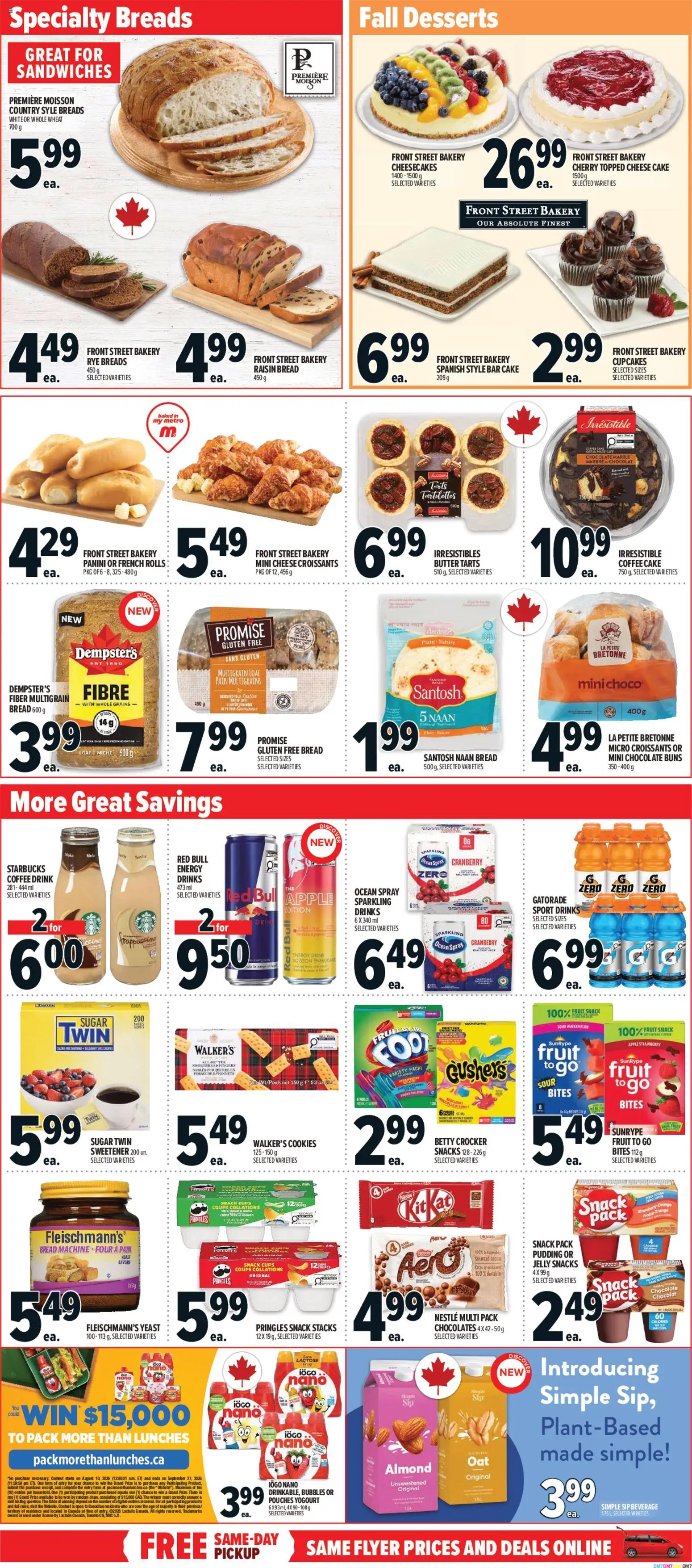 Metro flyer valid from Sep 17, 2026 | Page: 9 | Products: Cake, Snacks, Bread, Coffee
