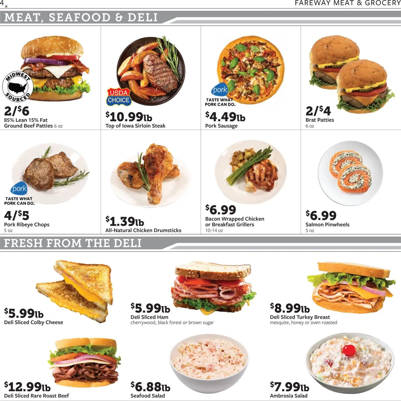 Fareway Weekly Ad - valid from 09/07/2026 | Page: 4 | Products: Turkey, Turkey breast, Ham, Sugar