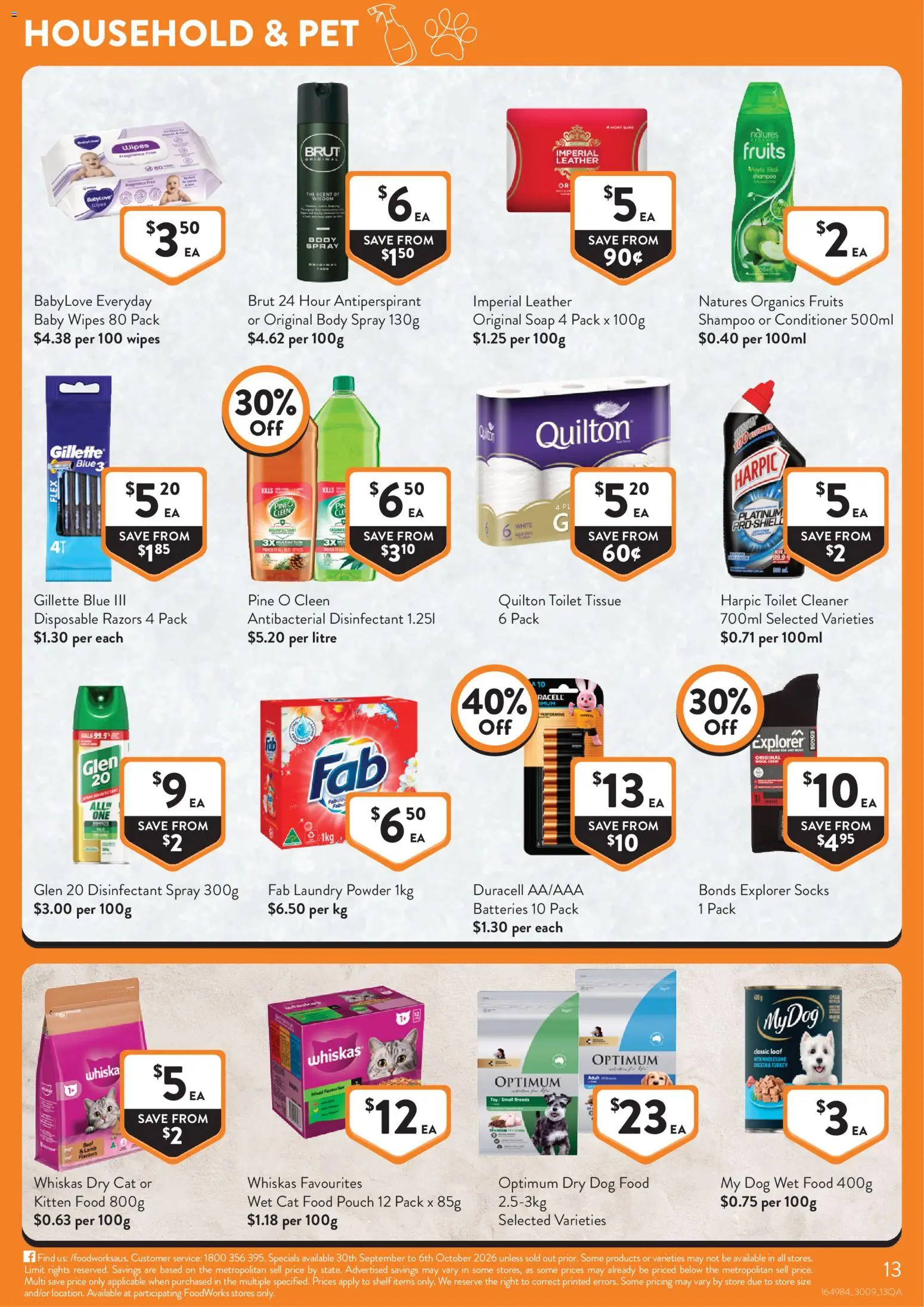Foodworks catalogue - valid from 30/09/2026 | Page: 12 | Products: Food, Soap, Antiperspirant, Socks