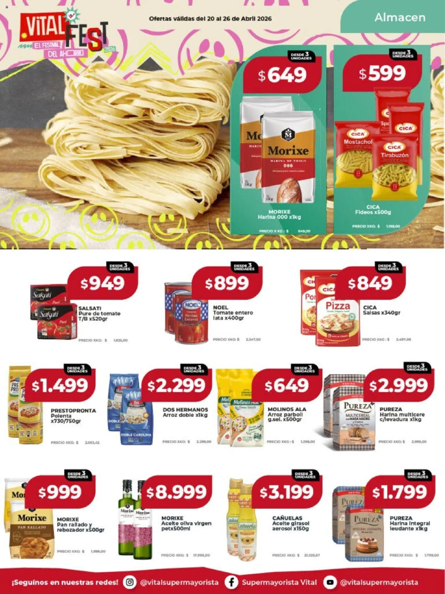 Vital - Ofertas │ válido desde el 20.04.2026 | Página: 11 | Productos: Aceite, Tomate, Pan, Fideos