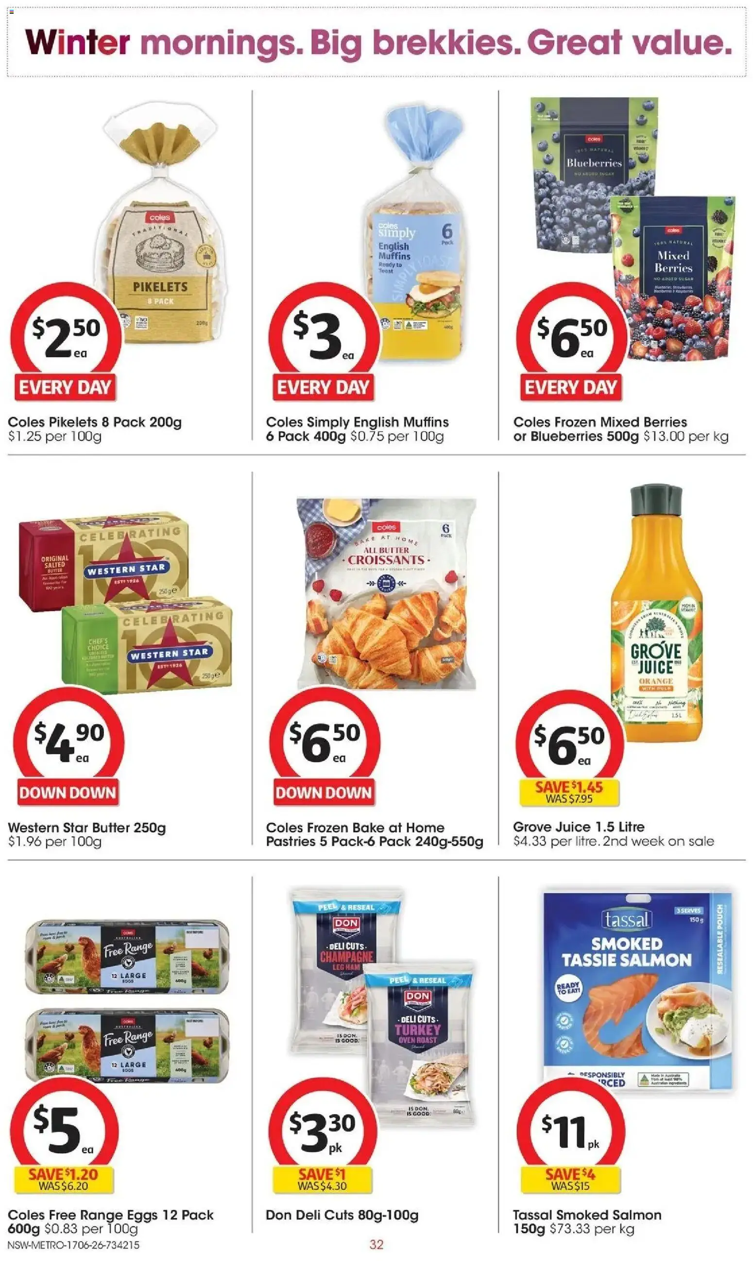 Coles catalogue - valid from 16.06.2026 | Page: 32 | Products: Butter, Juice, Peel, Blueberries