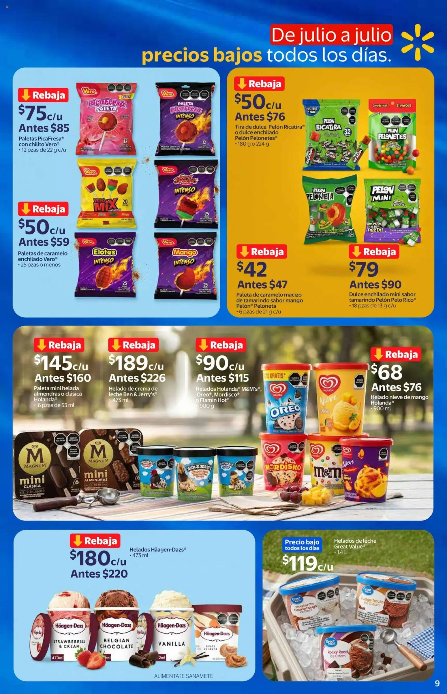 Nuevas ofertas de Walmart Express válidas en toda la República Mexicana desde el 03.06.2026. ¡Encuentra las mejores ofertas en Walmart Express folleto! | Página: 9 | Productos: Paleta, Crema, Mango, Chocolate