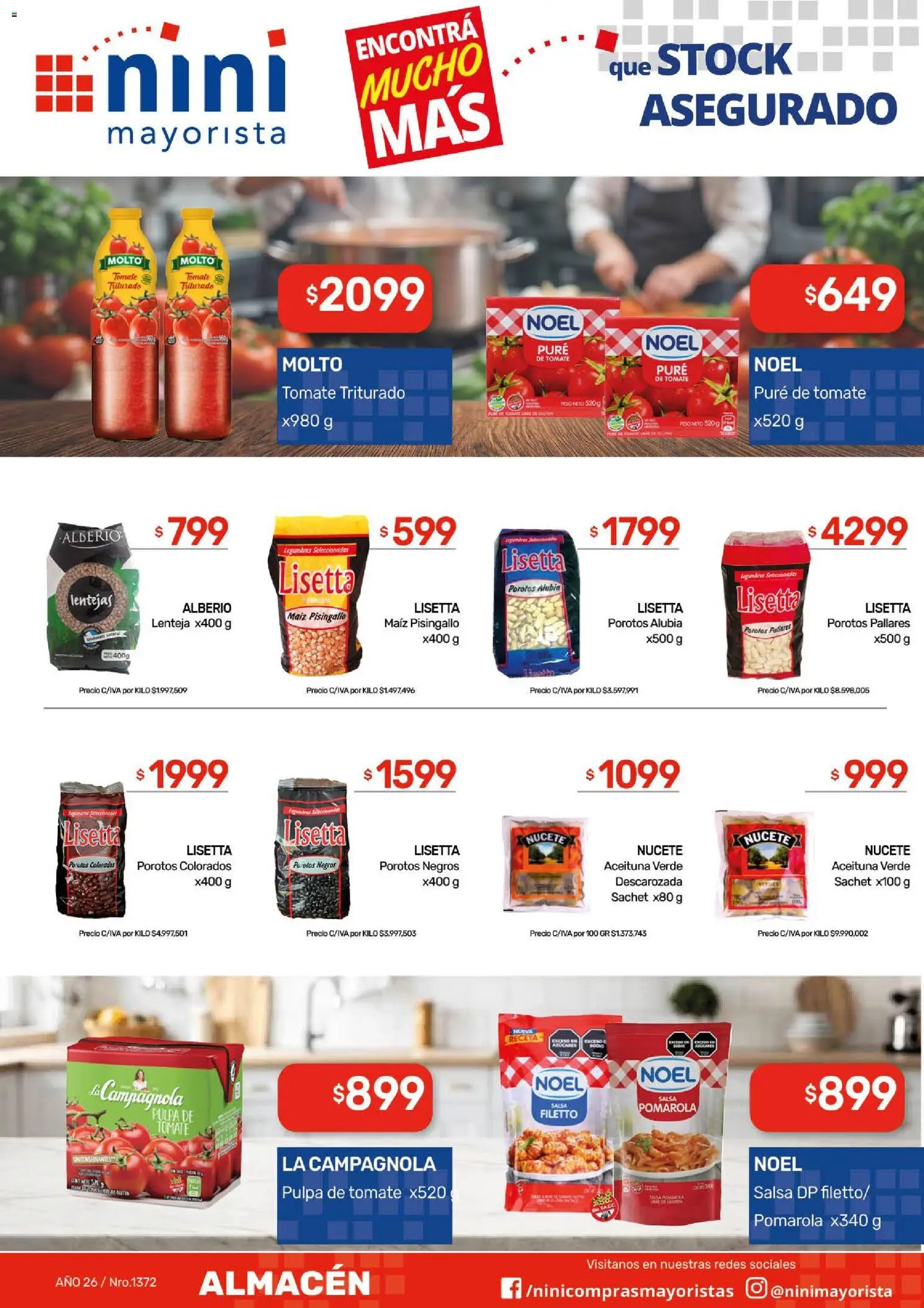 NINI Mayorista ofertas │ válido desde el 10/08/2026 | Página: 29 | Productos: Legumbres, Lentejas, Tomate, Pure de Tomate