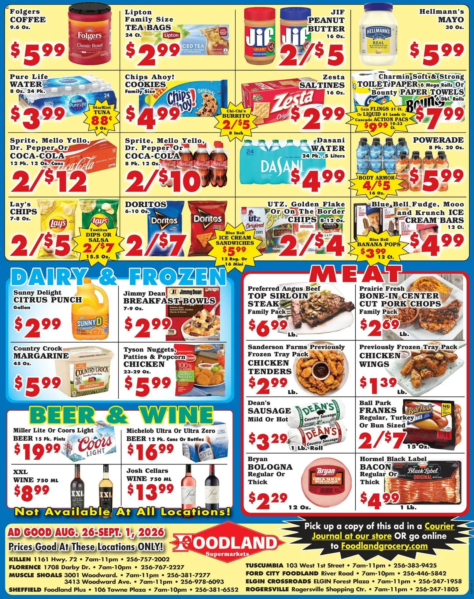 Foodland Weekly Ad - Supermarkets - valid from 08/26/2026 | Page: 2 | Products: Cheese, Beer, Sausage, Steak