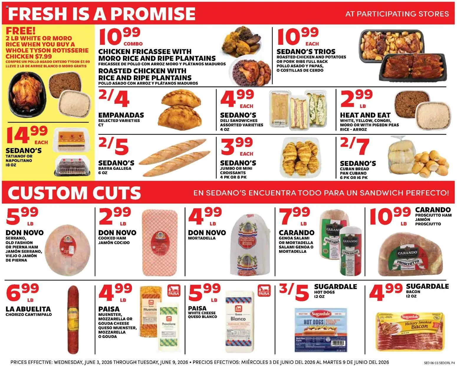 Sedano's Weekly Ad - valid from 03.06.2026 | Page: 4 | Products: Ham, Pork, Croissants, Hot Dogs