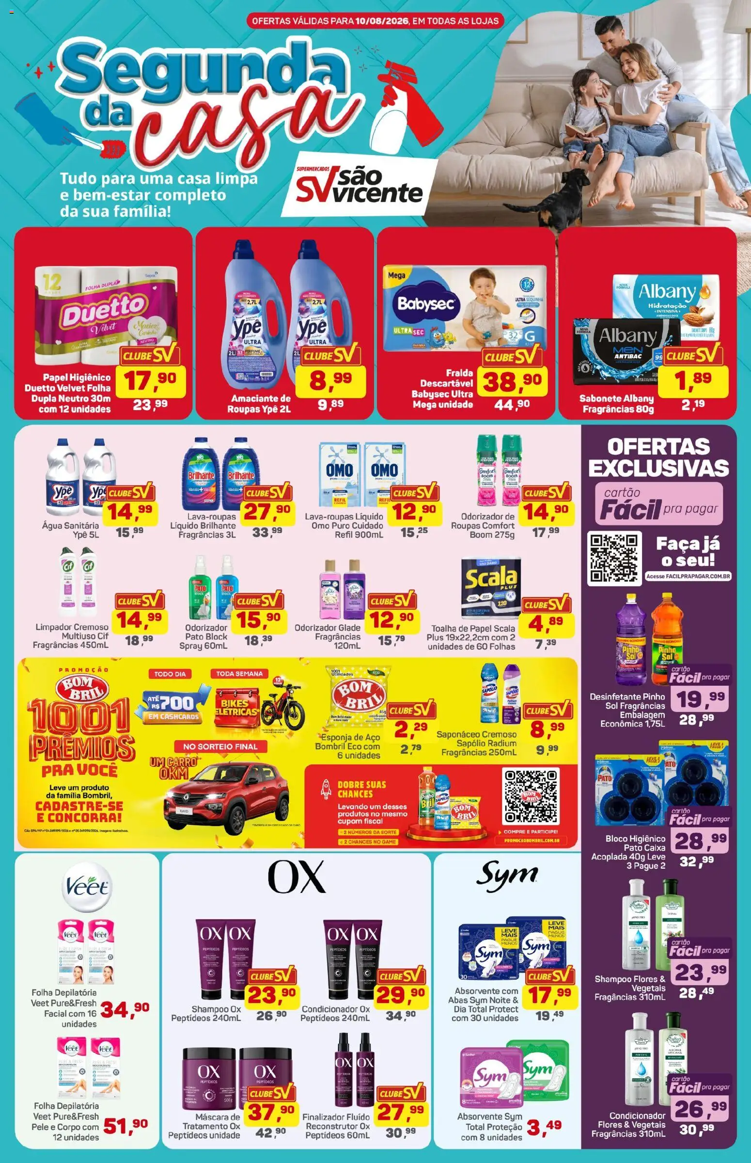 Supermercados São Vicente Folheto - válido de 10/08/2026 | Página: 1 | Produtos: Flores, Caixa, Esponja de aço, Desinfetante