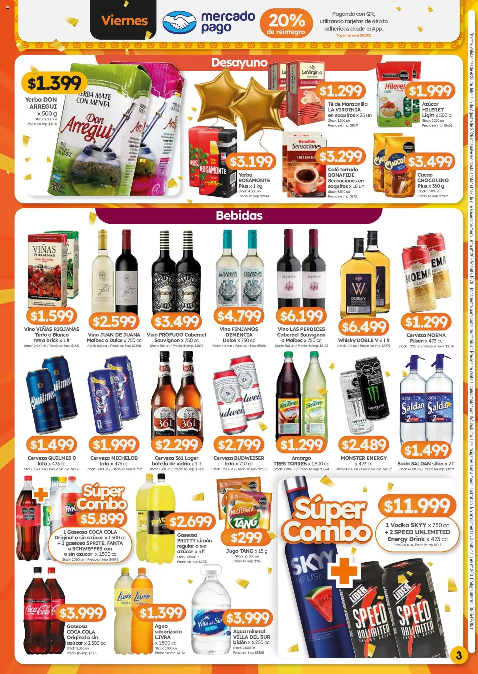 Cordiez ofertas │ válido desde el 23/07/2026 | Página: 3 | Productos: Azucar, Yerba, Gaseosa, Té