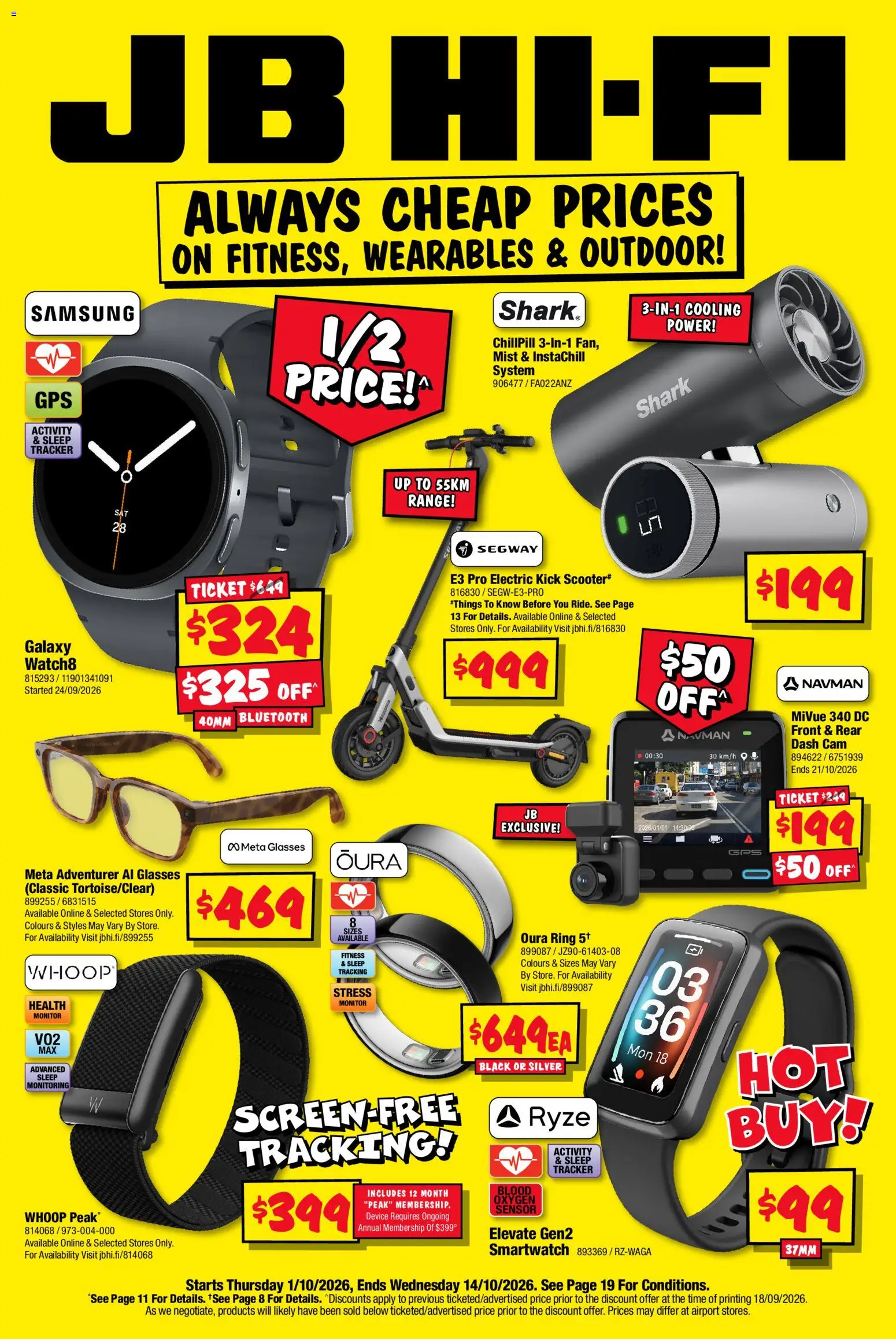 JB Hi-Fi catalogue - valid from 01/10/2026 | Page: 1 | Products: Glasses, Device, Monitor, Smartwatch