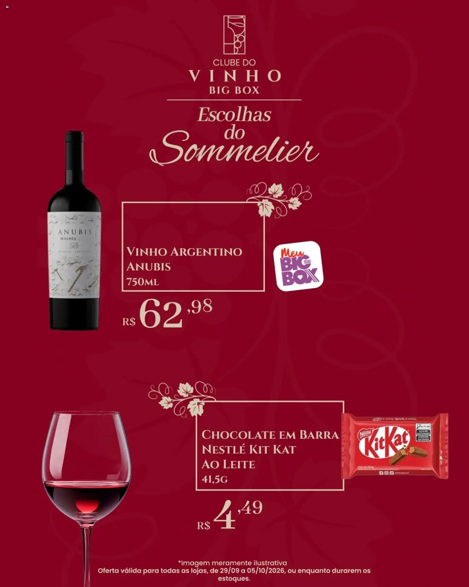 Big Box Folheto - válido de 29/09/2026 | Página: 4 | Produtos: Chocolate, Vinho, Kit Kat, Chocolate em barra