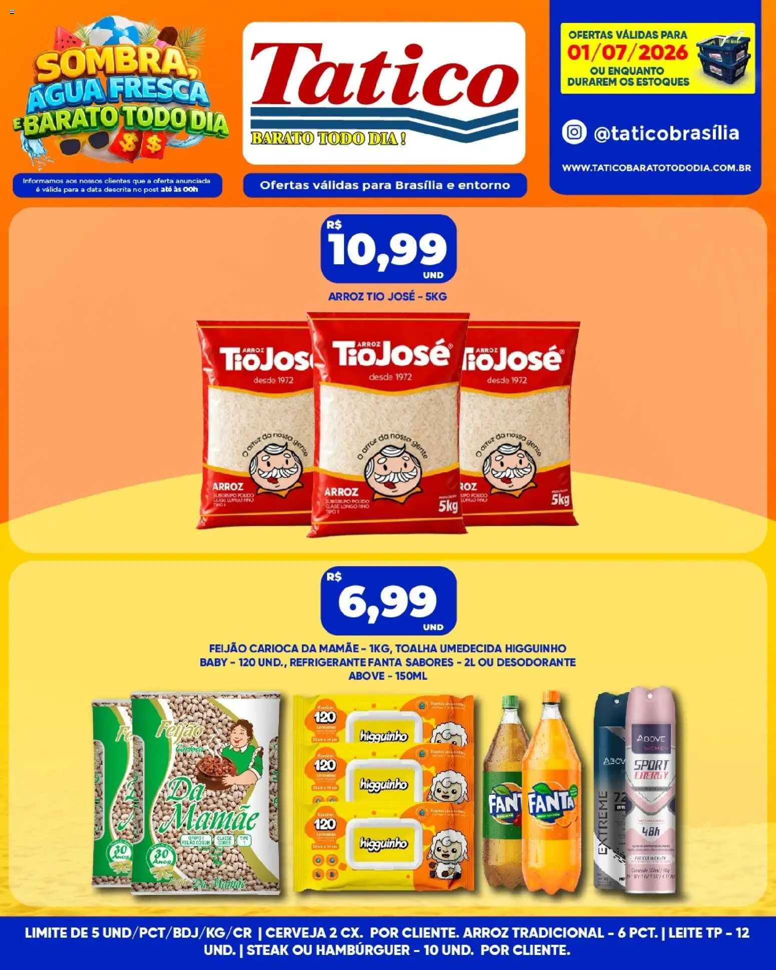 Tatico Folheto - válido de 01/07/2026 | Página: 6 | Produtos: Fanta, Desodorante, Leite, Cerveja