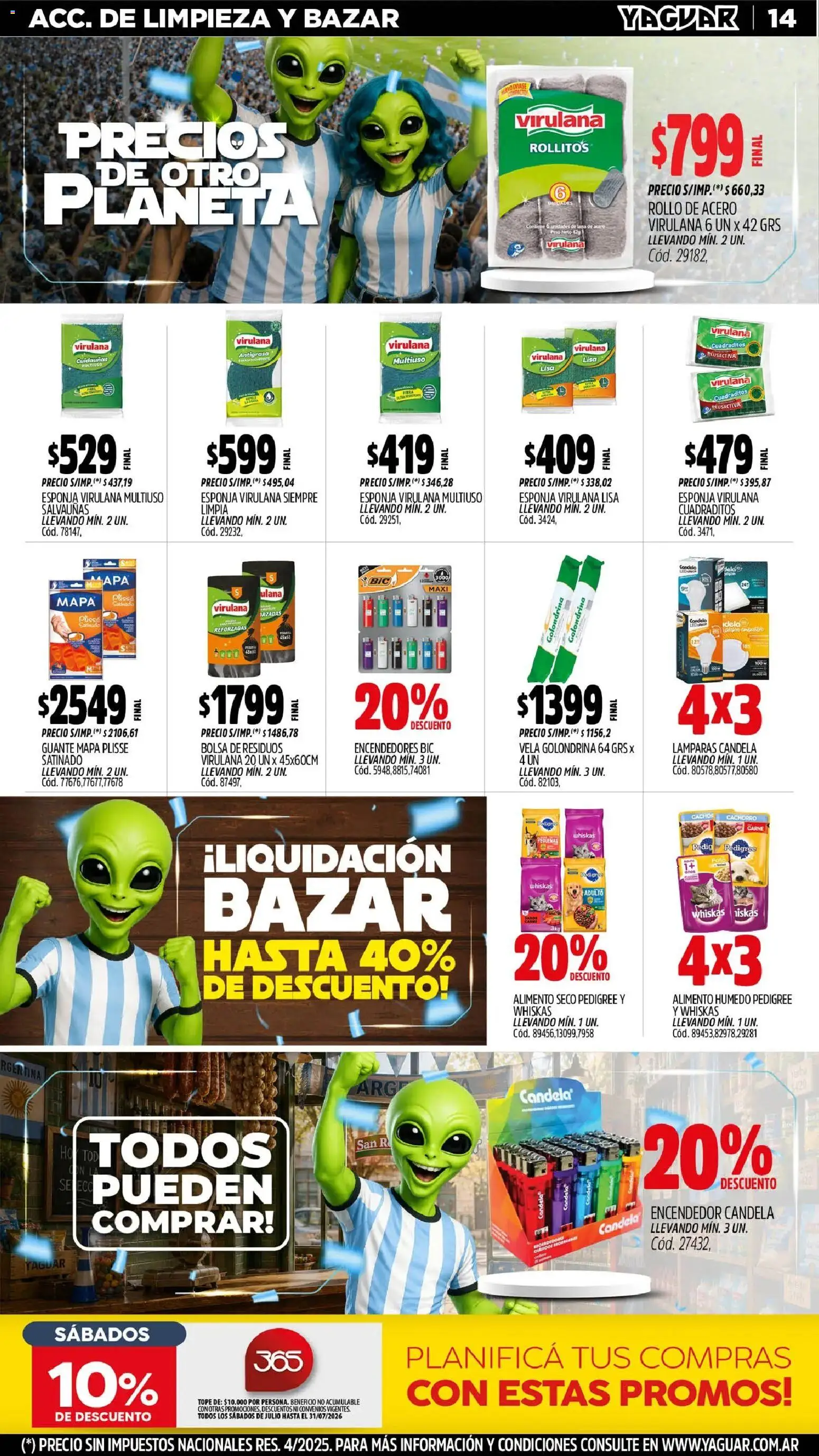 Yaguar - Oferta Semanal Santa Fé │ válido desde el 29/06/2026 | Página: 15 | Productos: Vela, Encendedor, Guante, Esponja