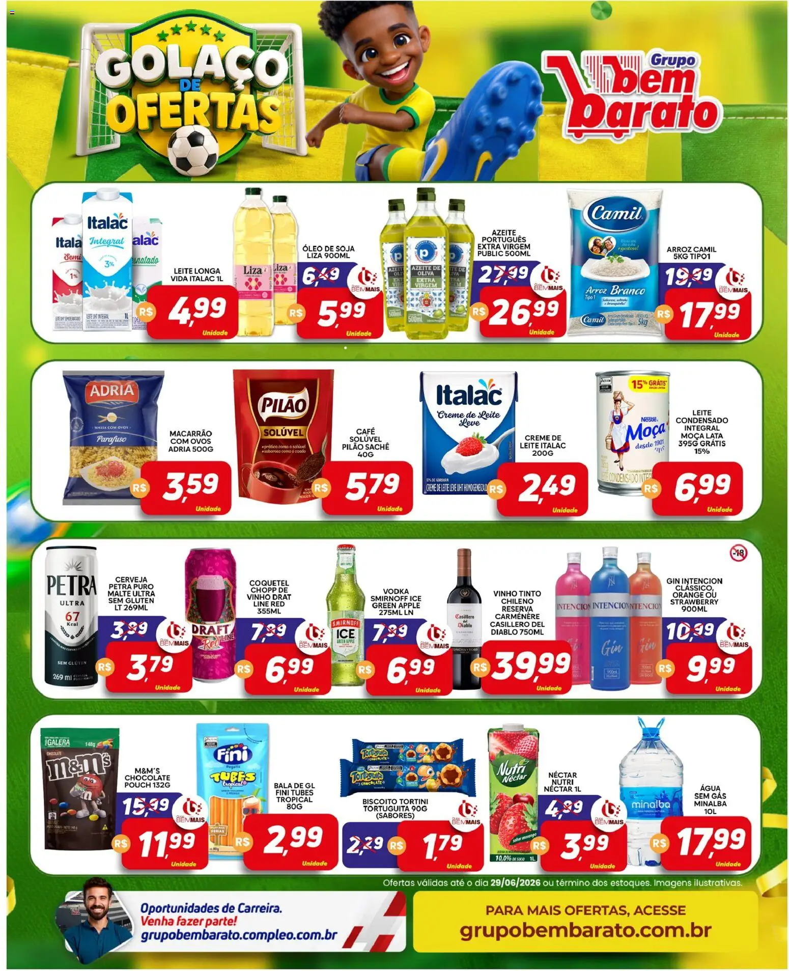 Supermercado Bem Barato Folheto - válido de 23/06/2026 | Página: 3 | Produtos: Biscoito, Leite, Sérum, Bala